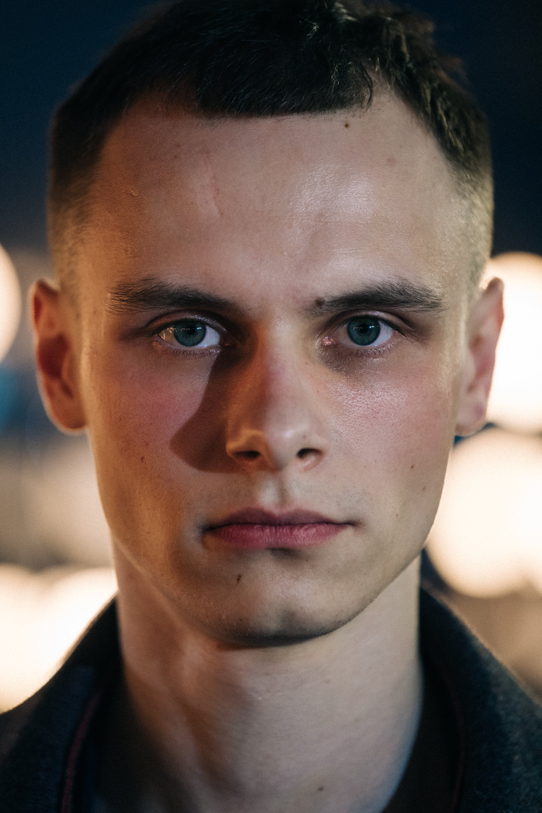 Portrait of model with blue eyes