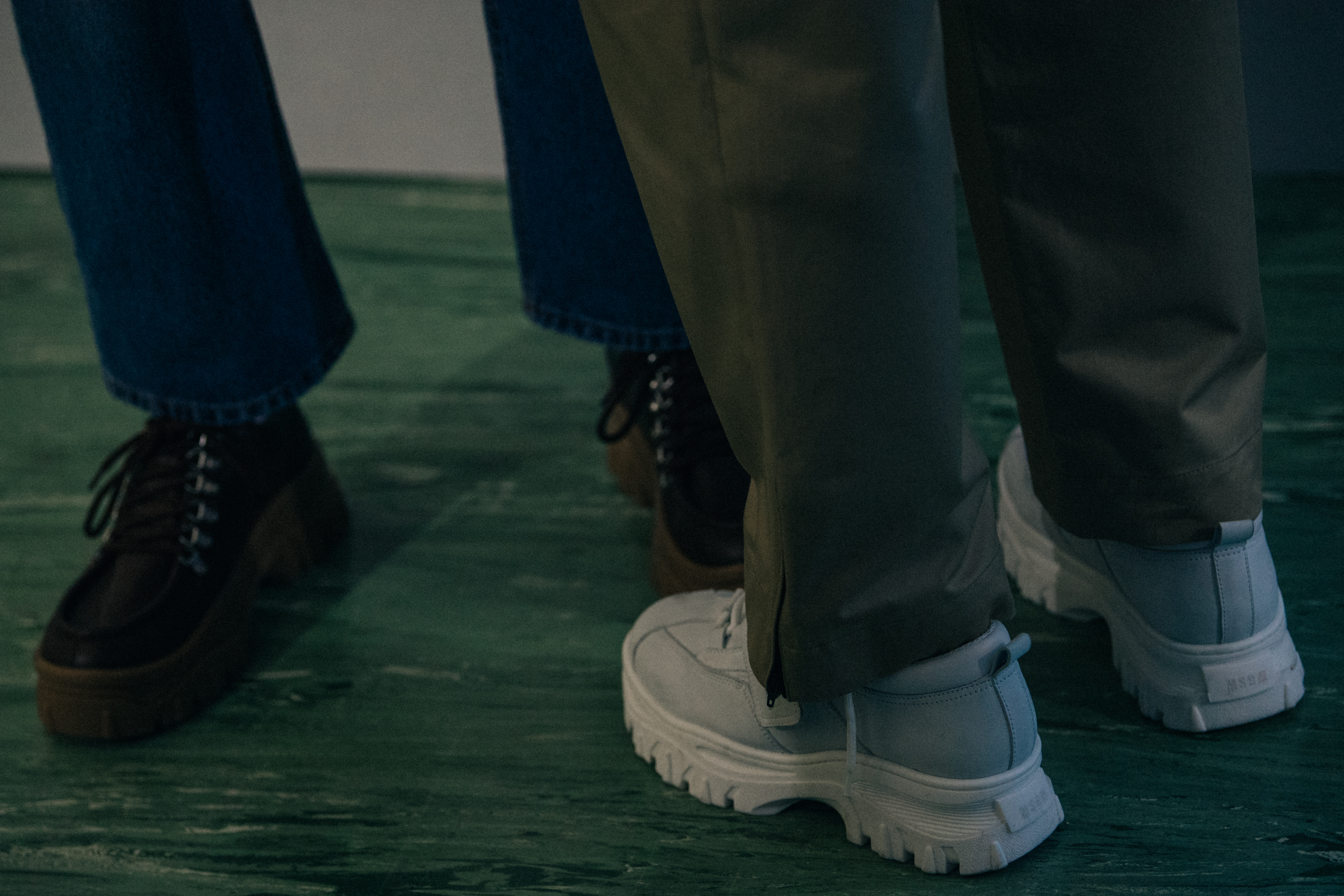 Models wearing MSGM shoes