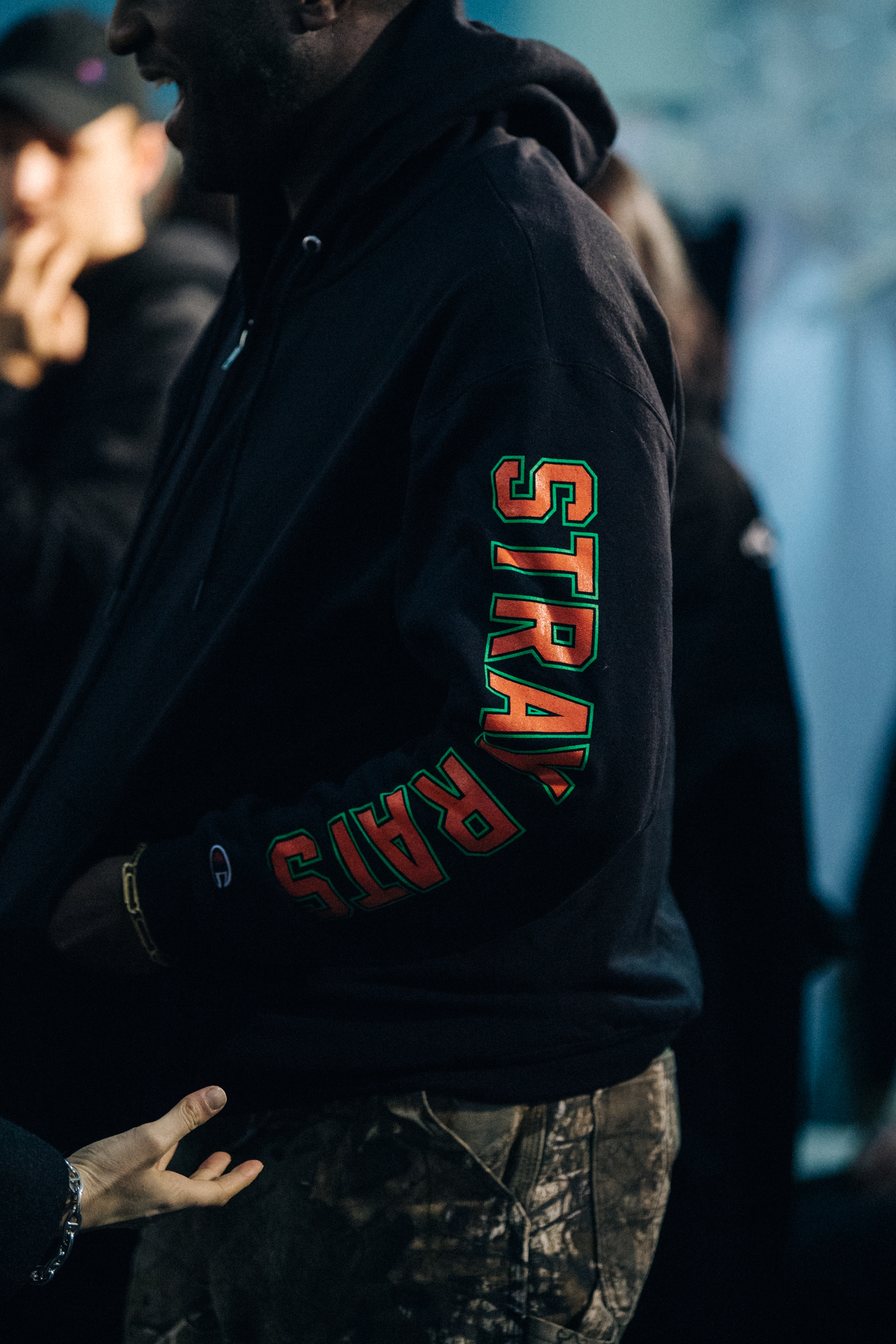 Virgil Abloh wearing Stray Rats hoodie