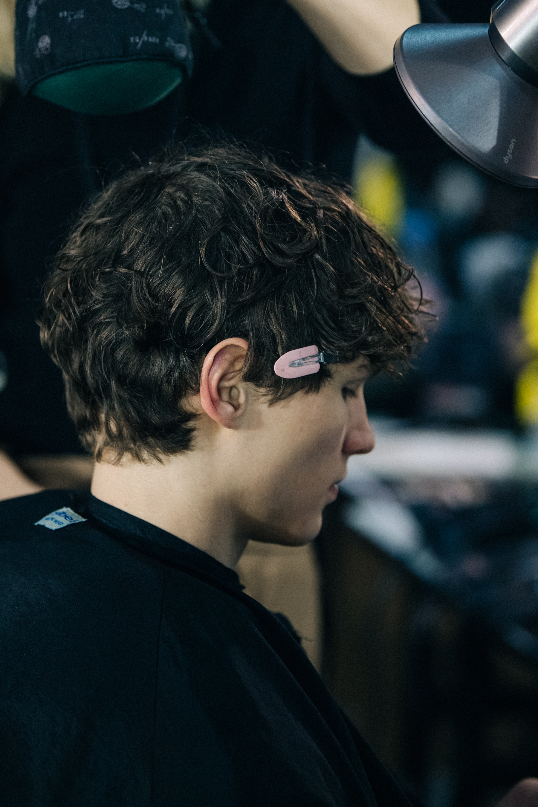 Model waiting backstage in preparation