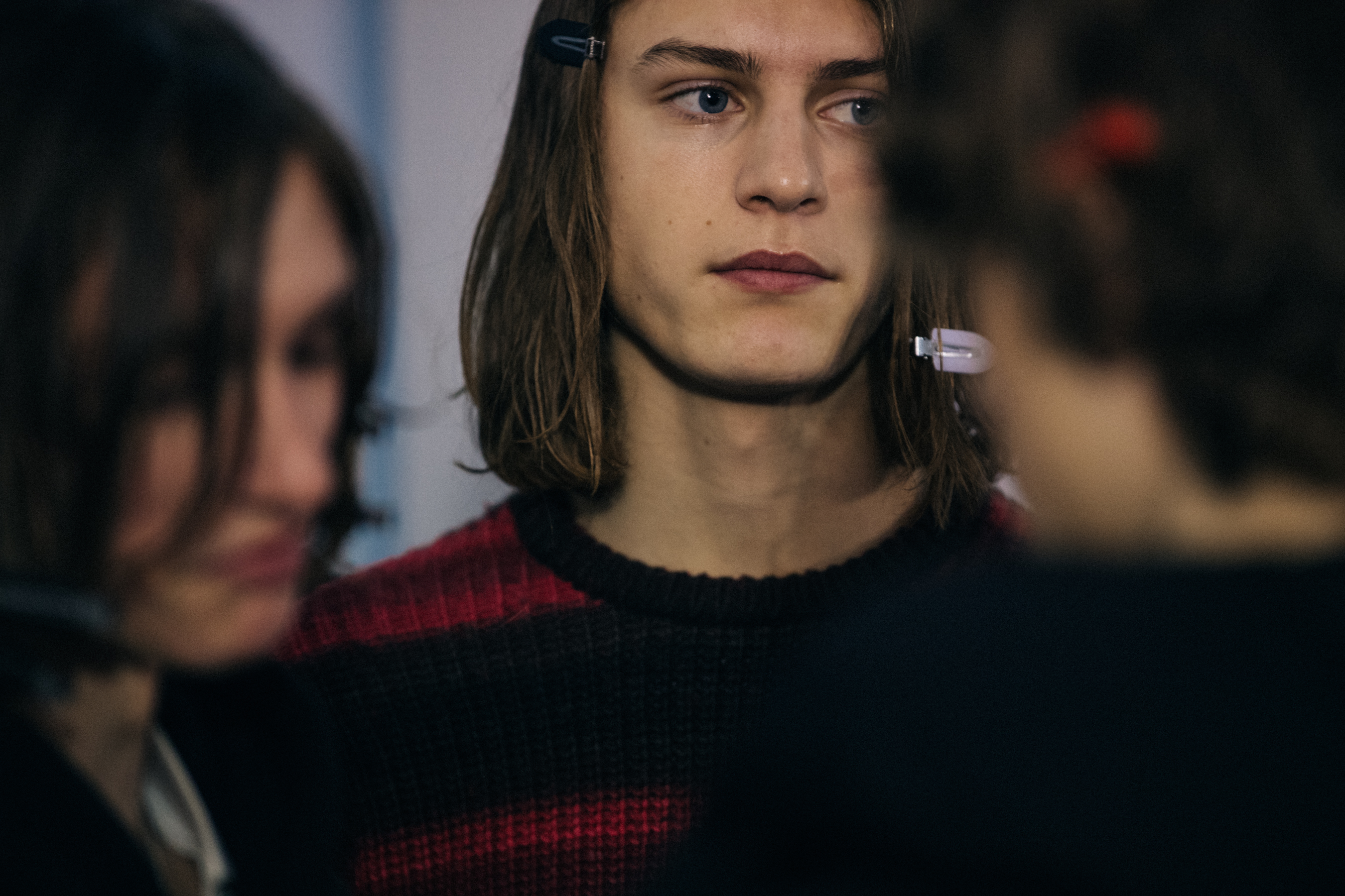 Model with long brown hair