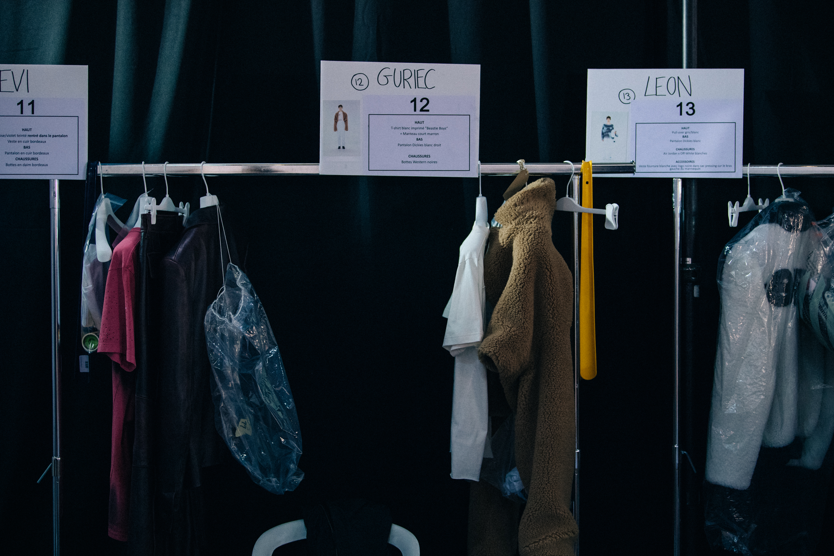 Off-White clothing before the show
