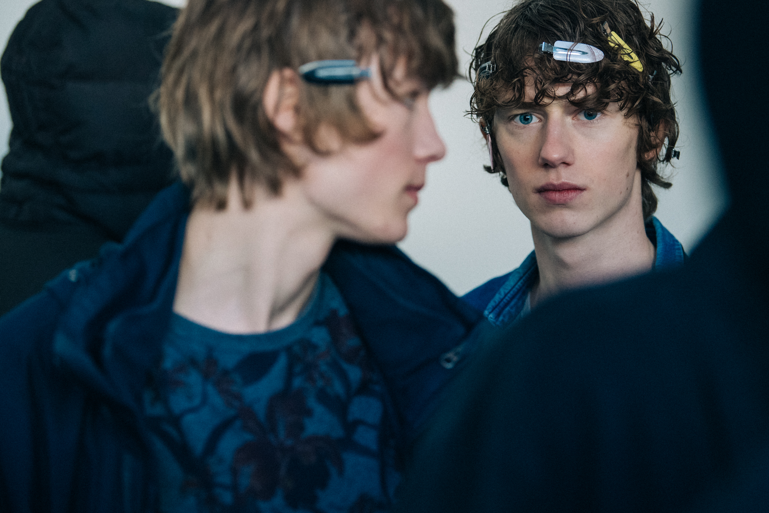 Model waiting backstage in preparation