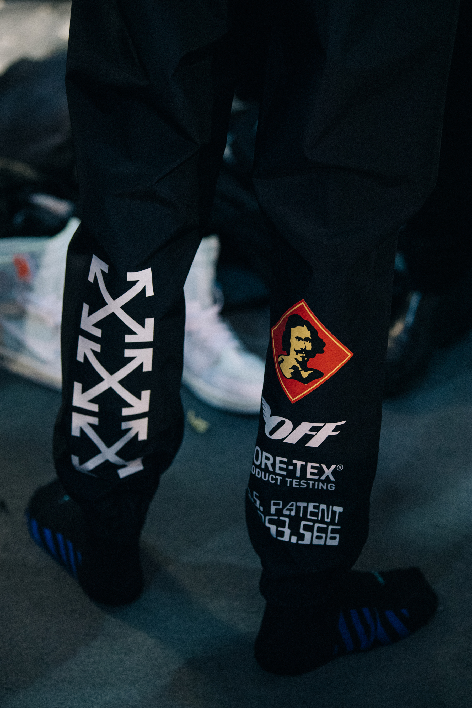Off-White x Gore-tex clothing backstage