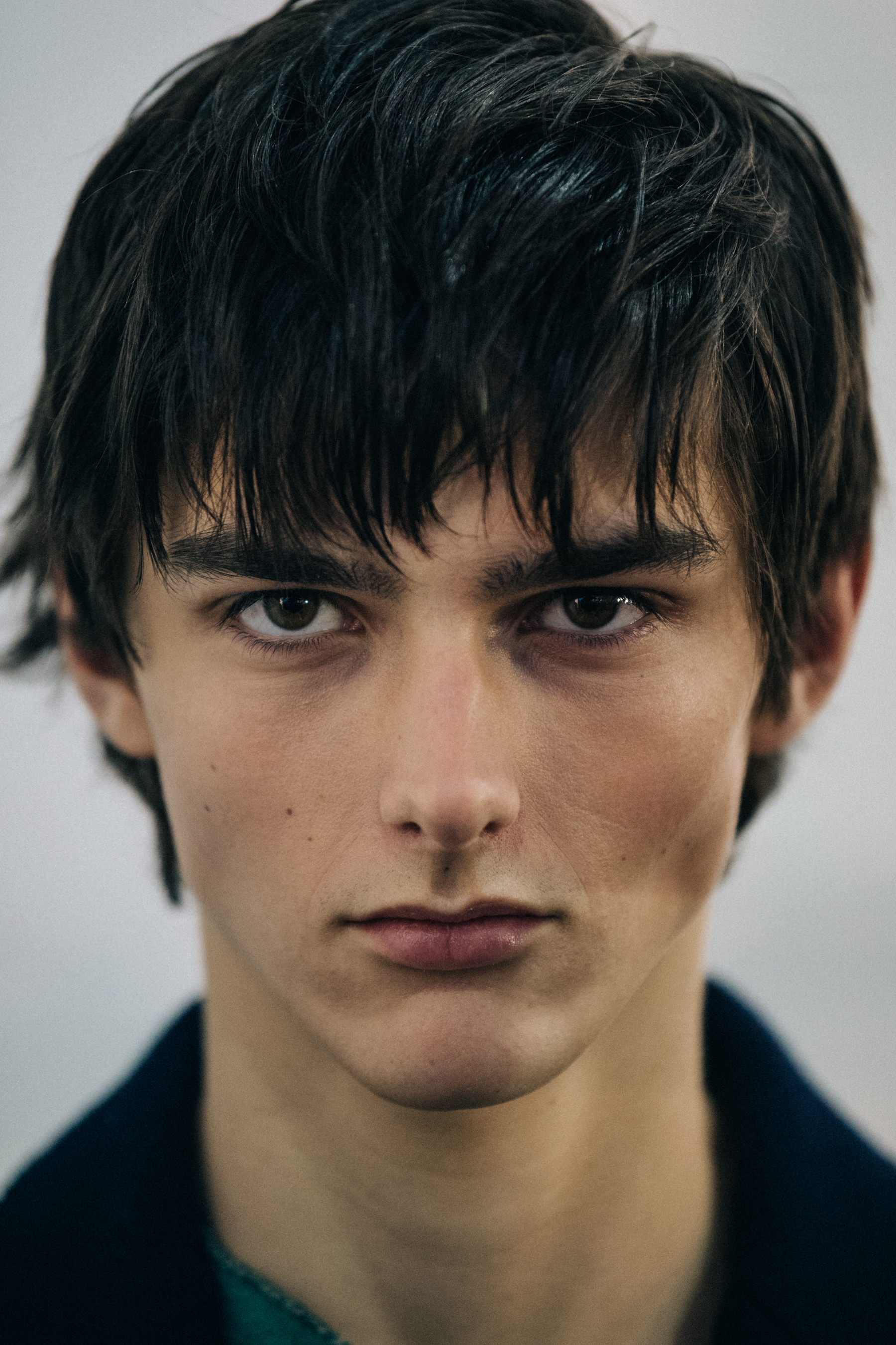 Portrait of male model with brown hair