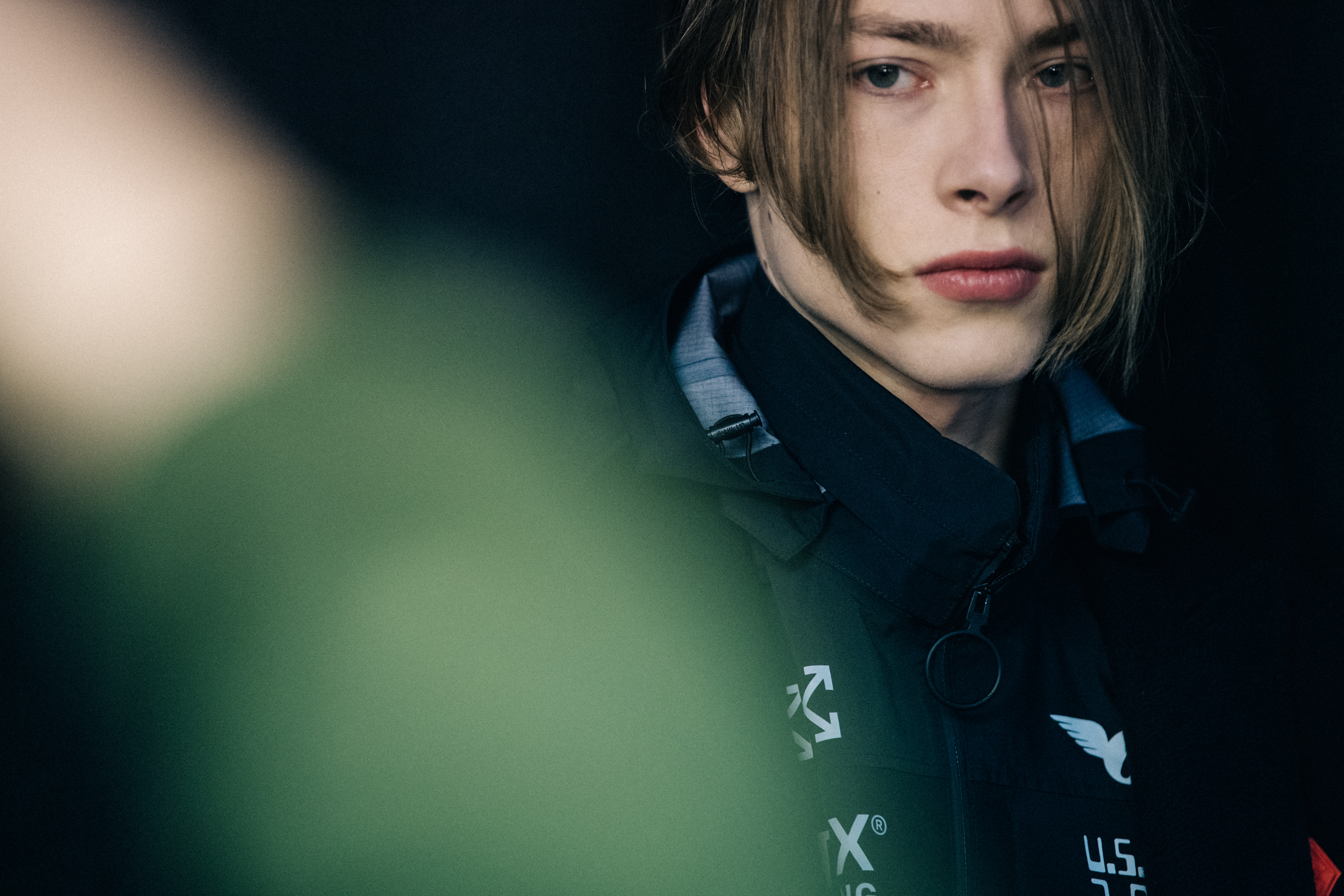 Model wearing Off-White x Gore-tex