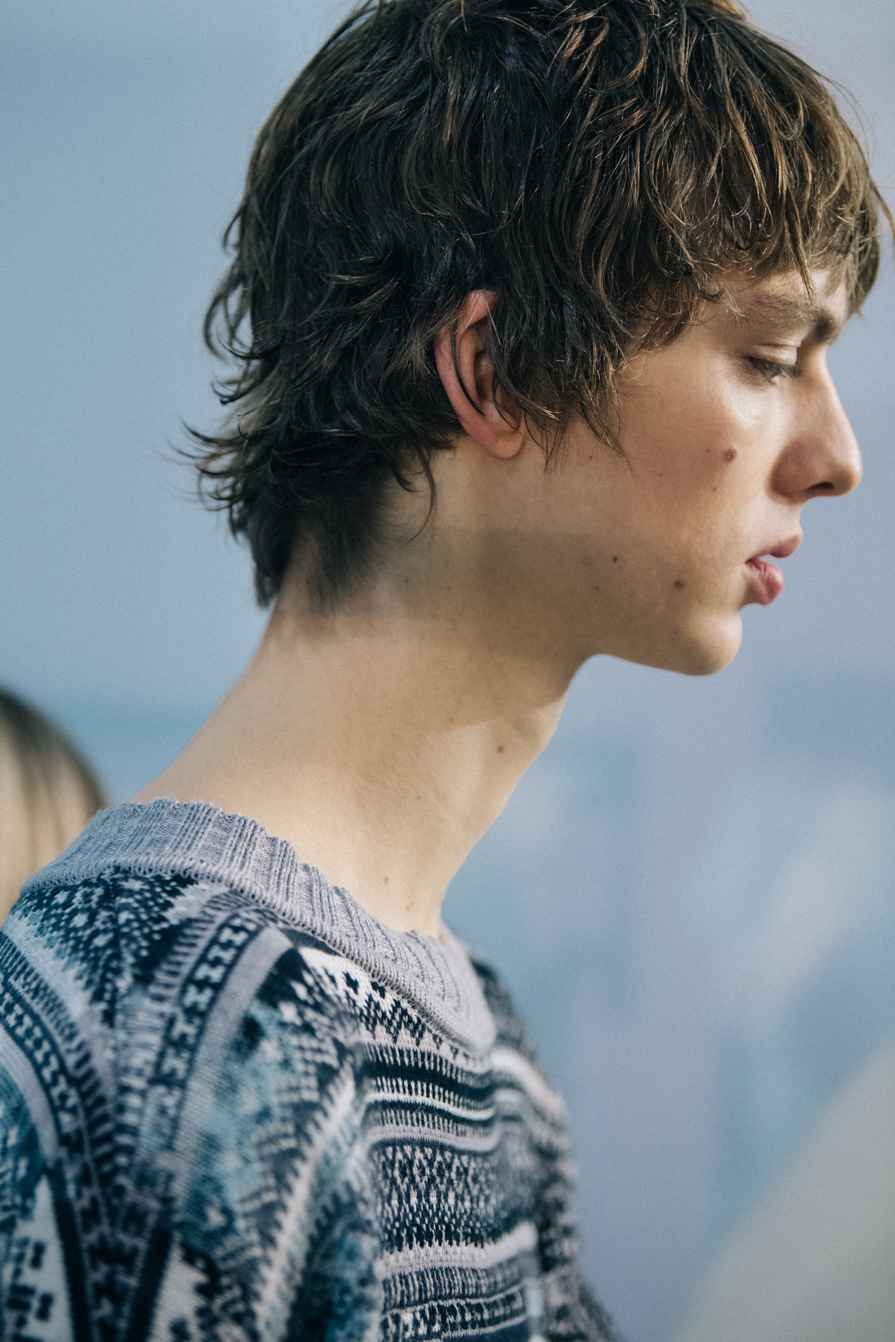 Leon Dame backstage at Off-White