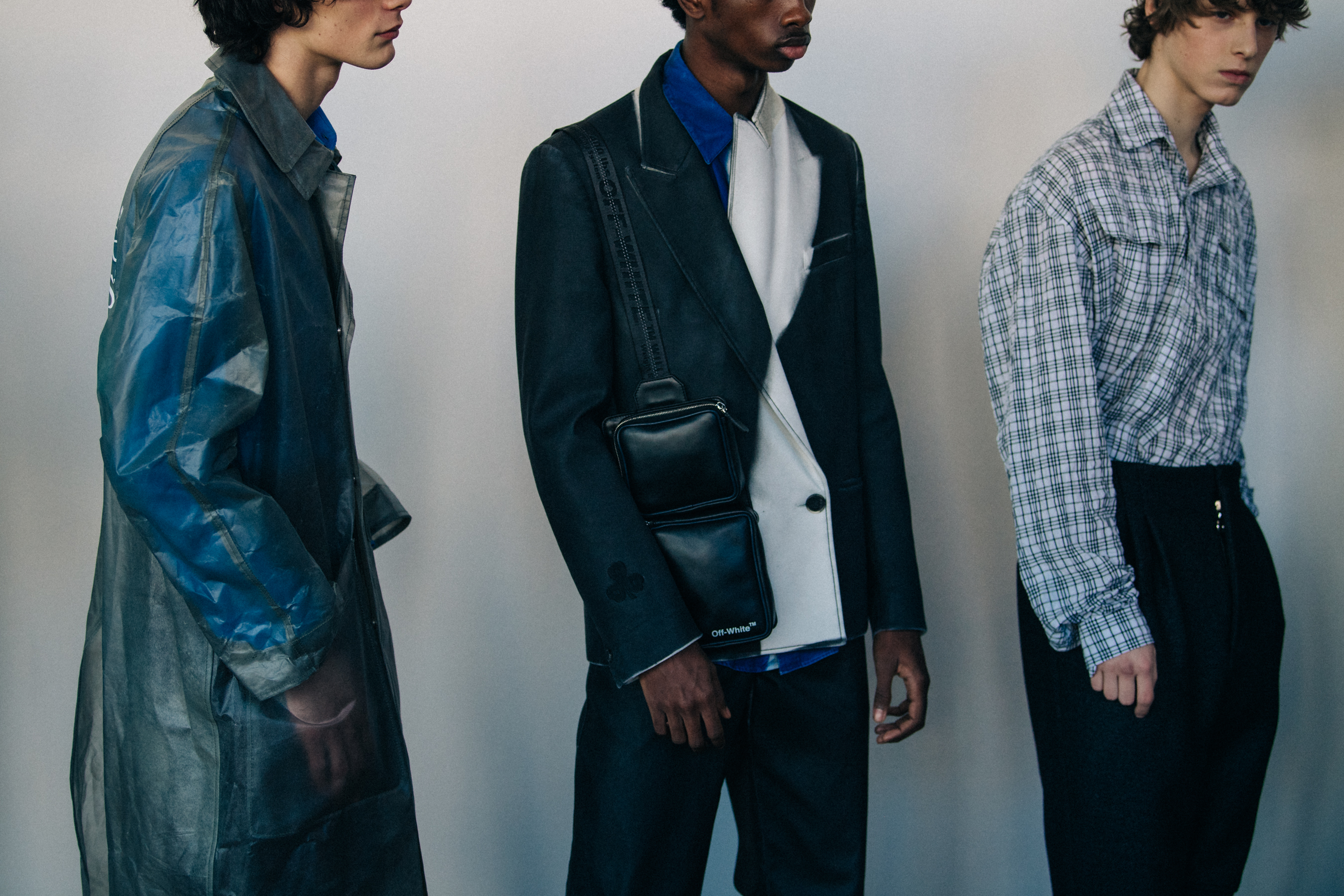 Models waiting in lineup for Off-White show
