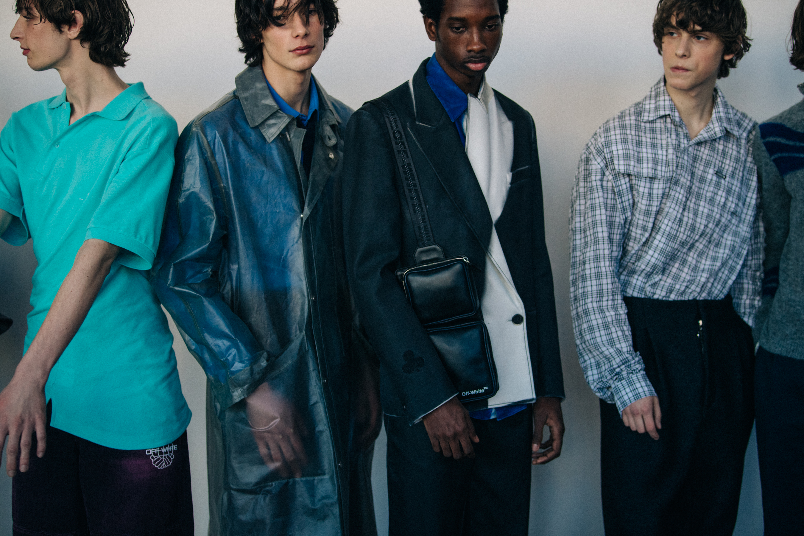 Models waiting in lineup for Off-White show