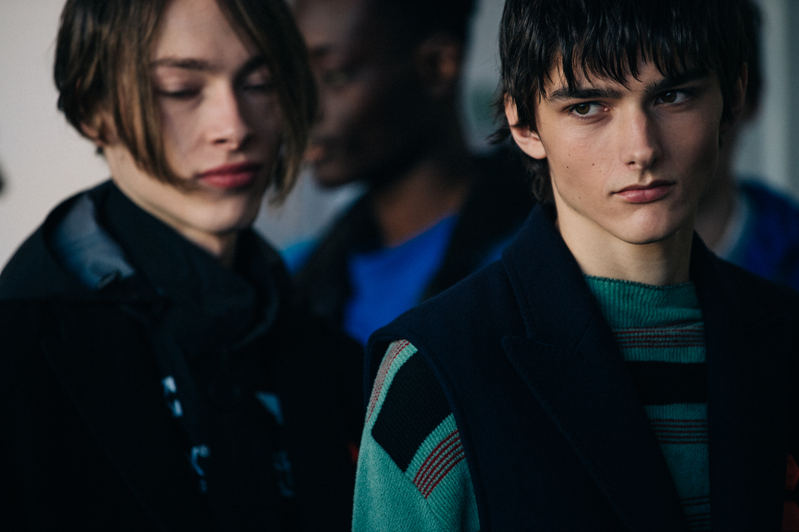 Models waiting in lineup for Off-White show