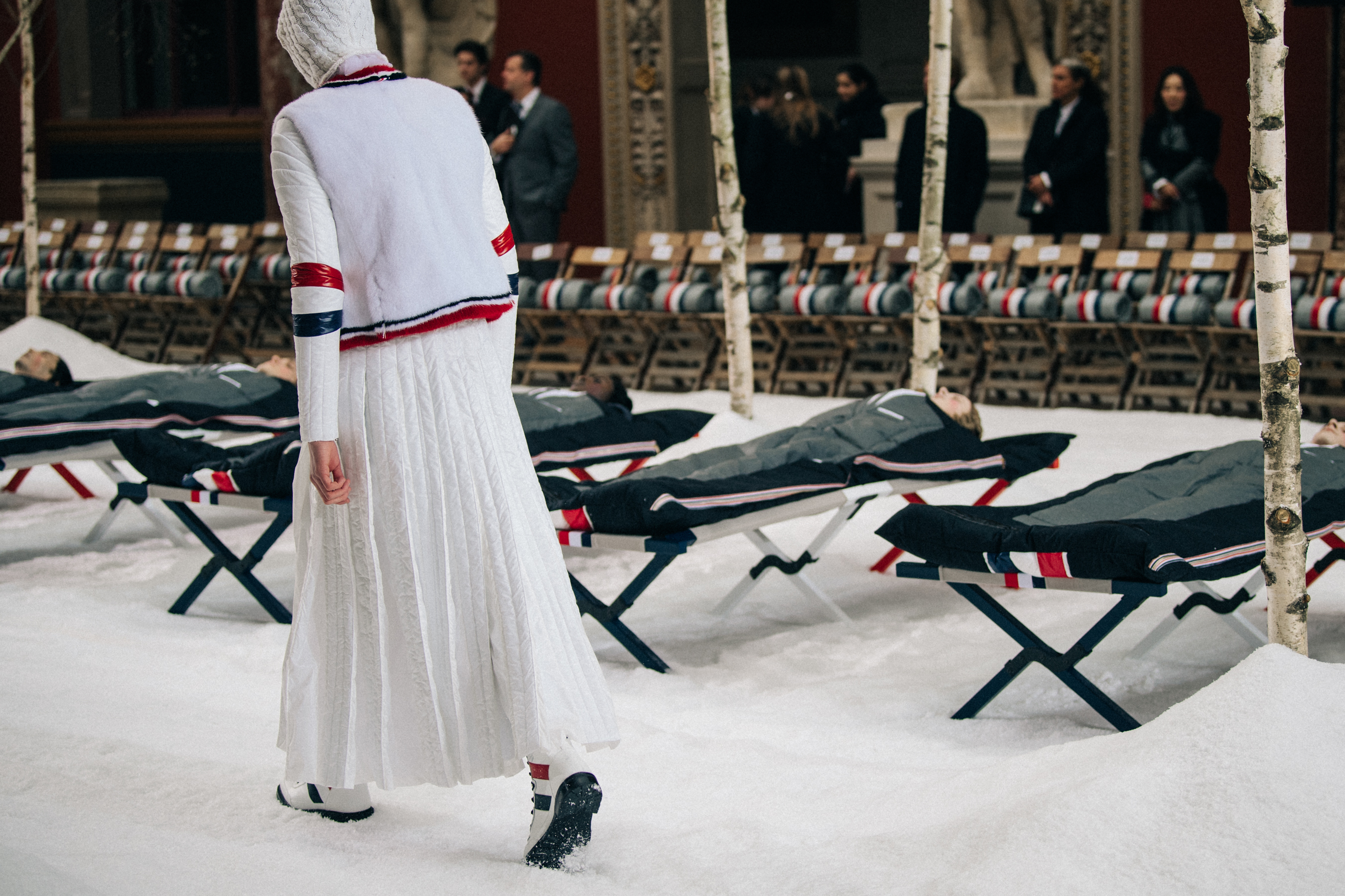 Thom Browne show with snow