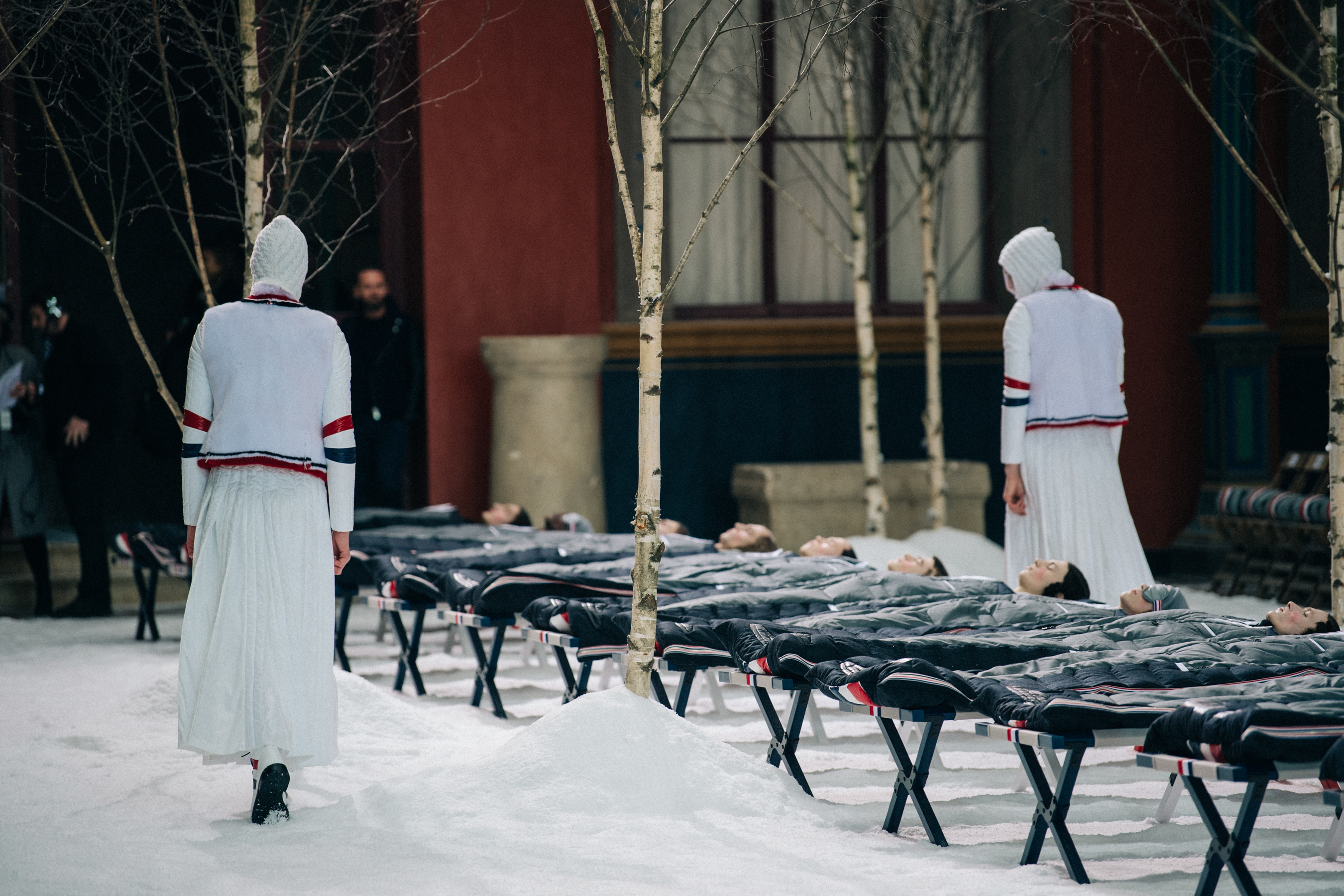 Thom Browne show with snow