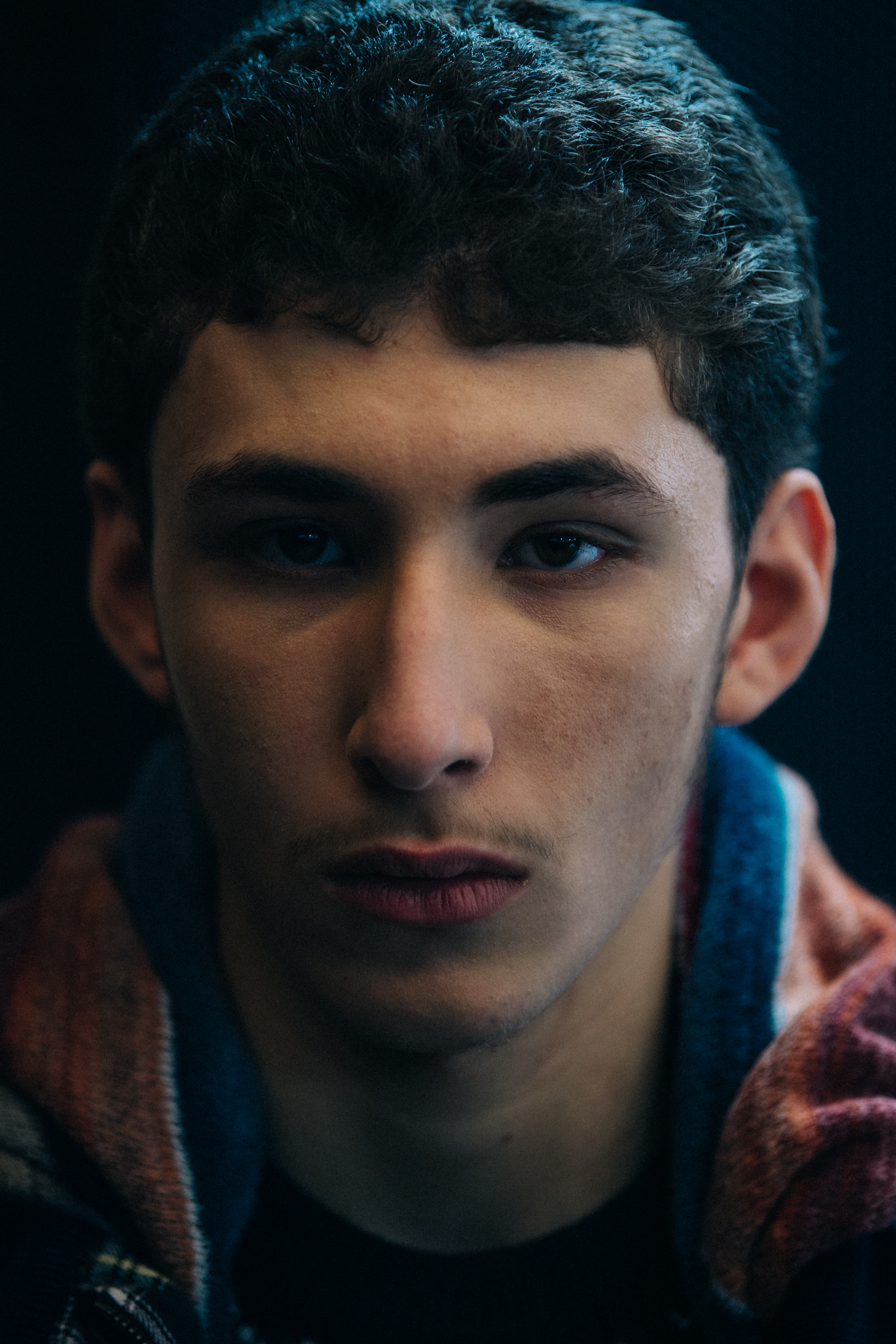 Portrait of model with moustache