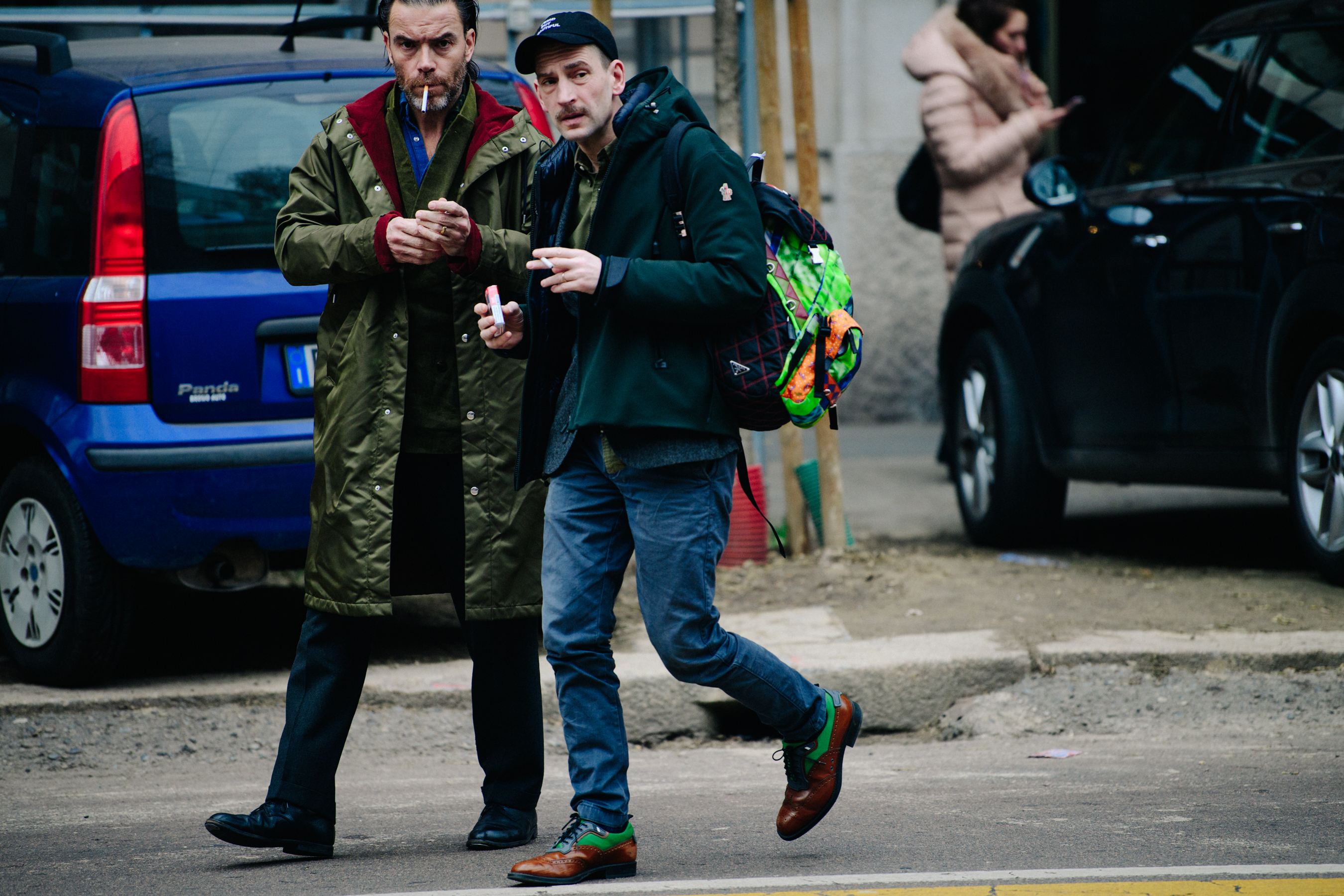 Markus Ebner and friend smoking