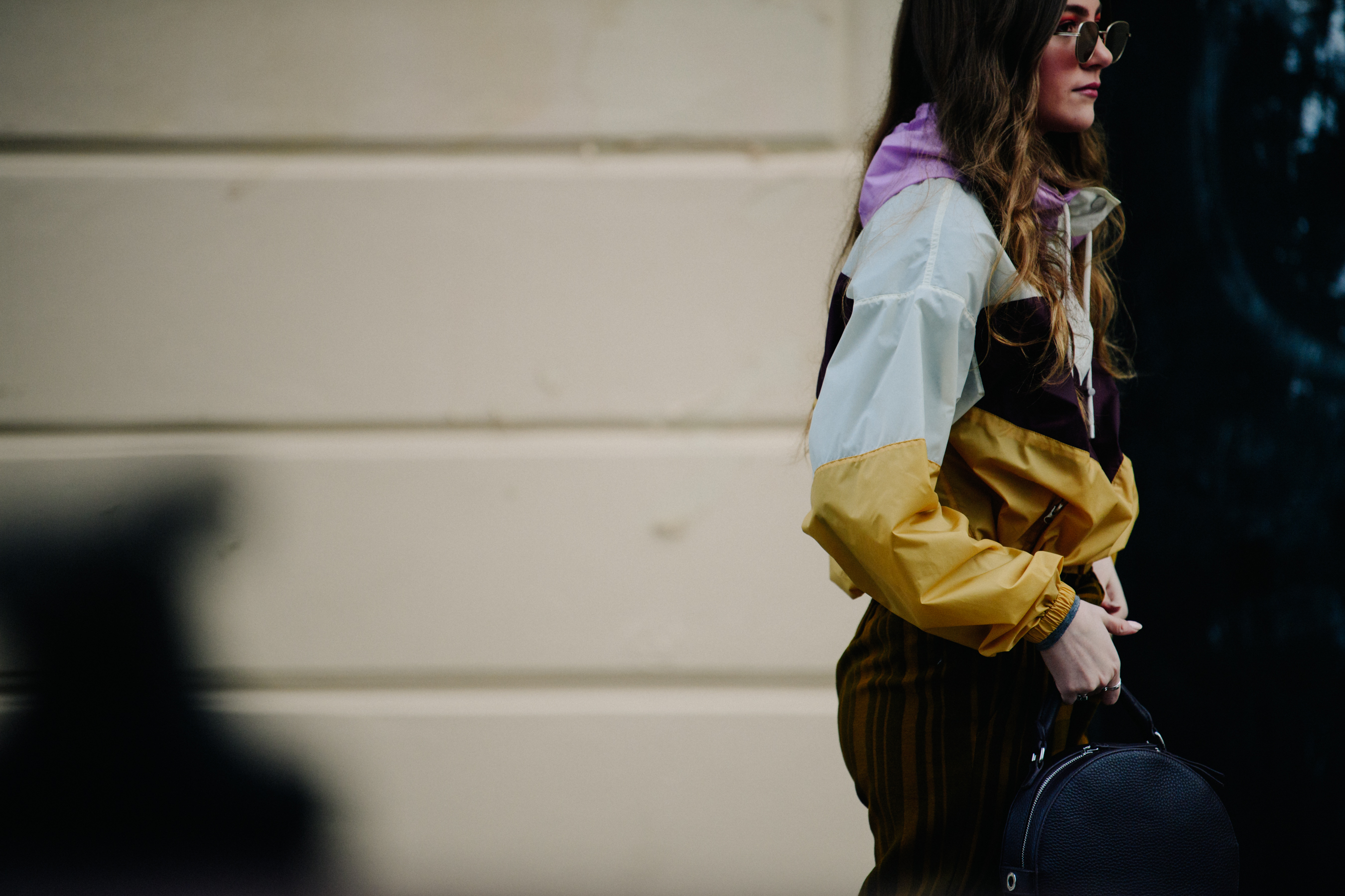 Woman wearing sports jacket