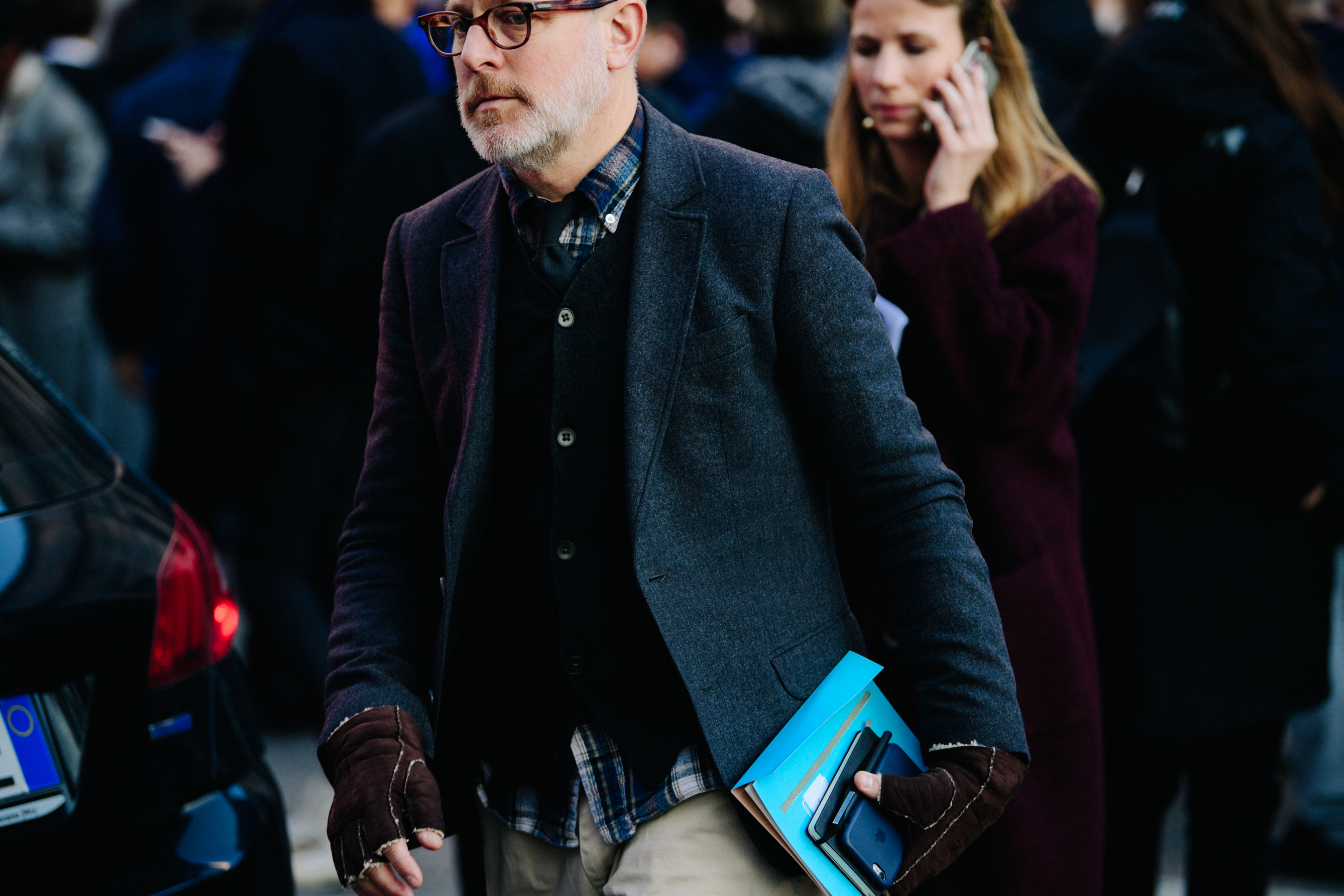 Bruce Pask wearing fingerless gloves