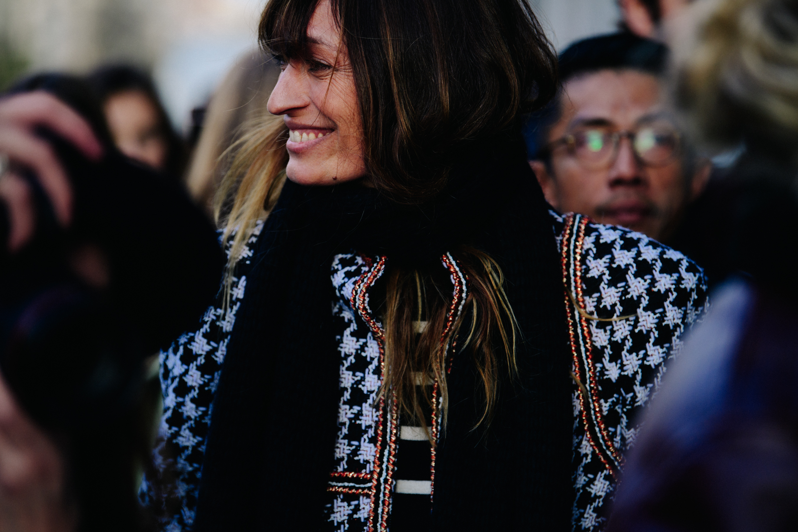 French woman wearing wool coat