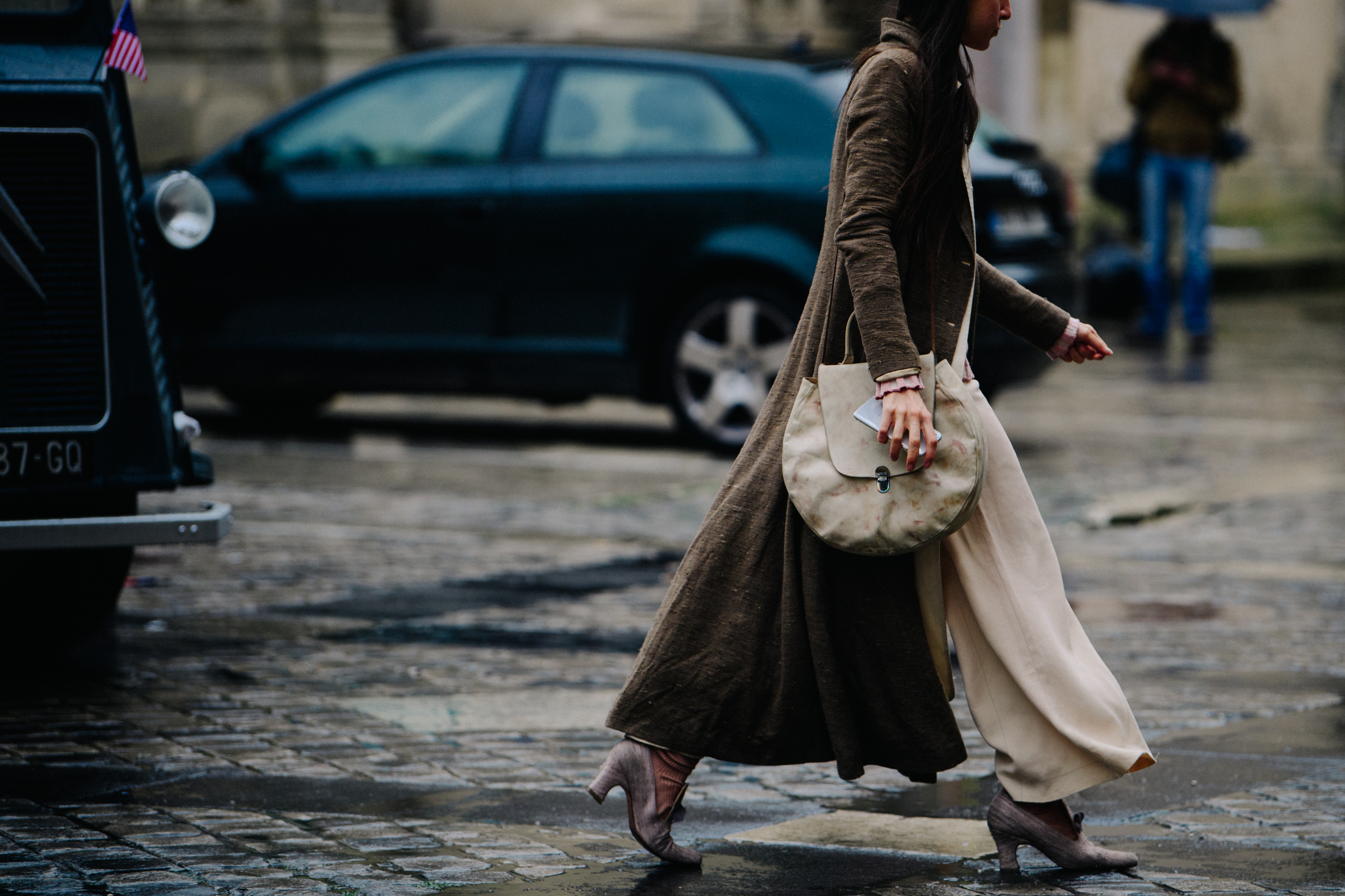 Italian woman wearing earth tones