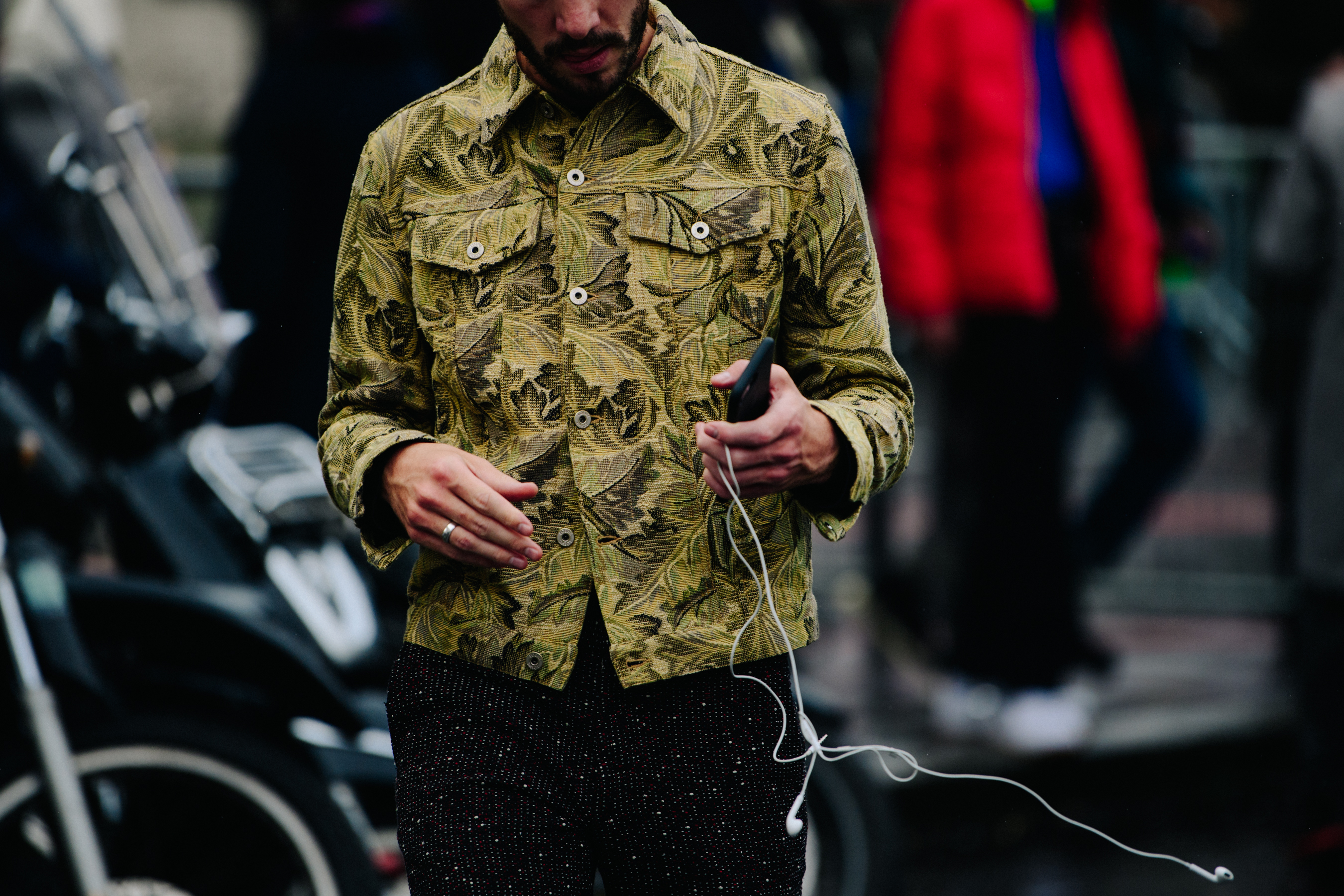 American journalist wearing floral jacket