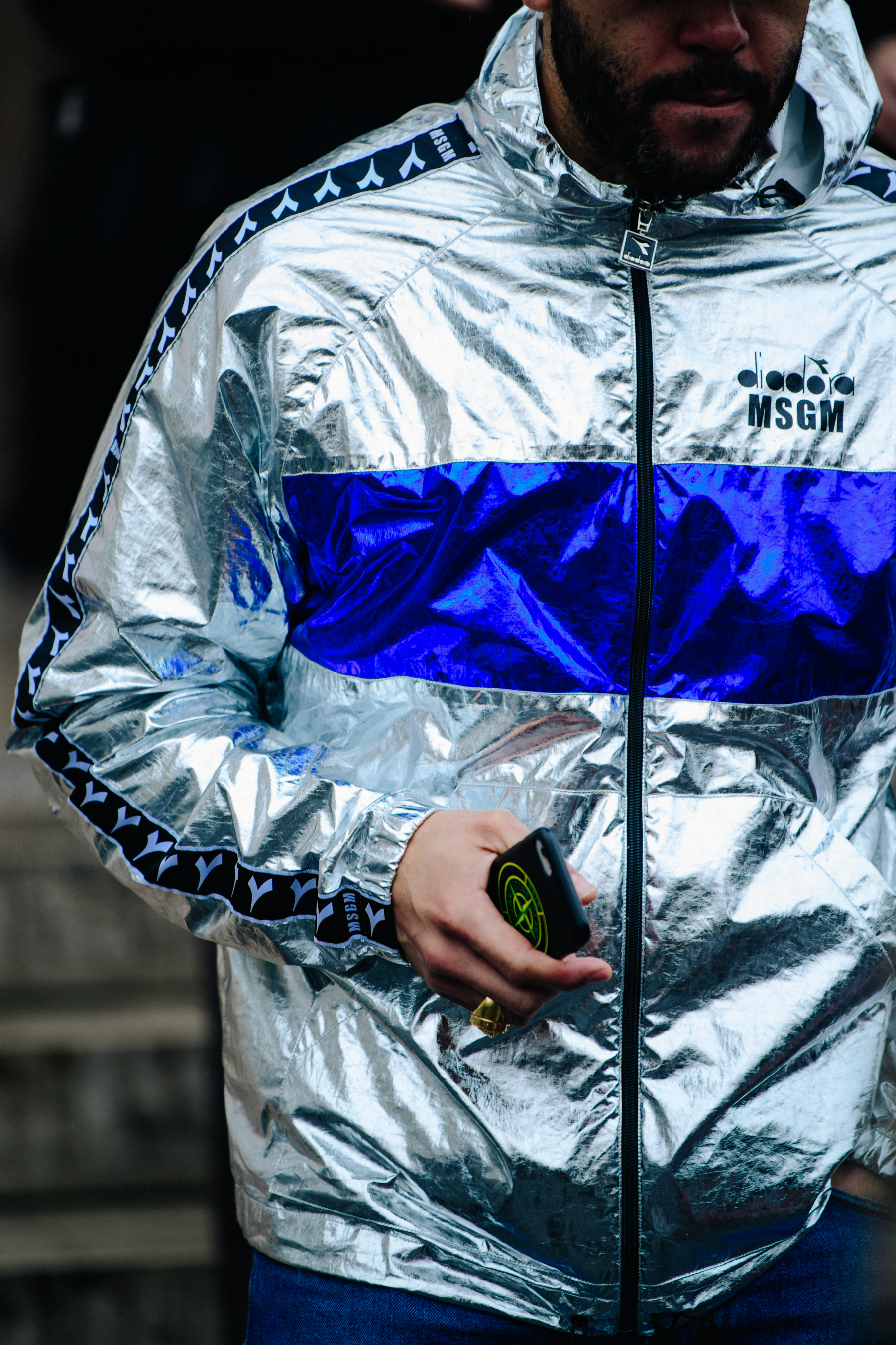 Man wearing MSGM jacket