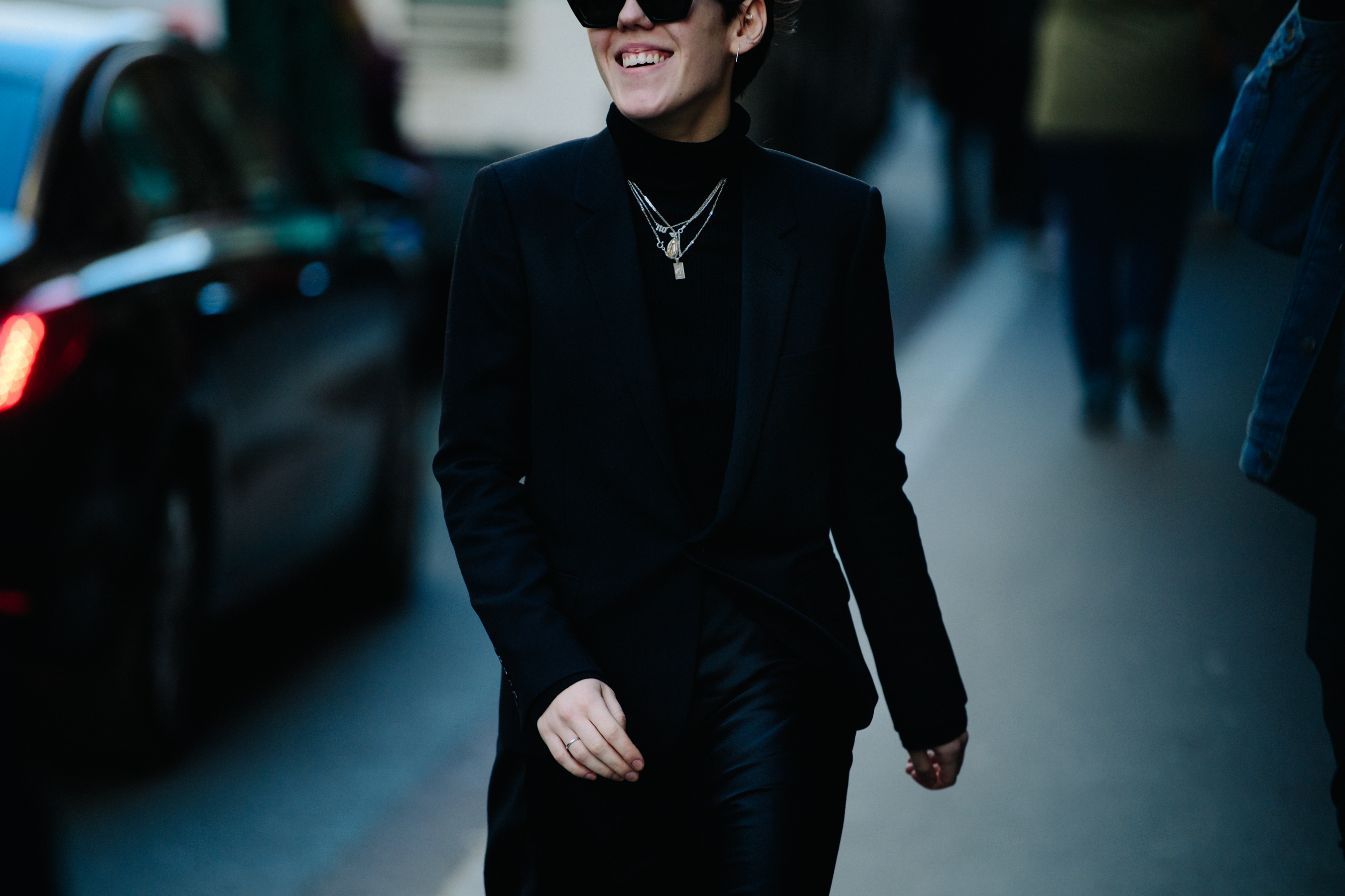 British editor wearing black outfit