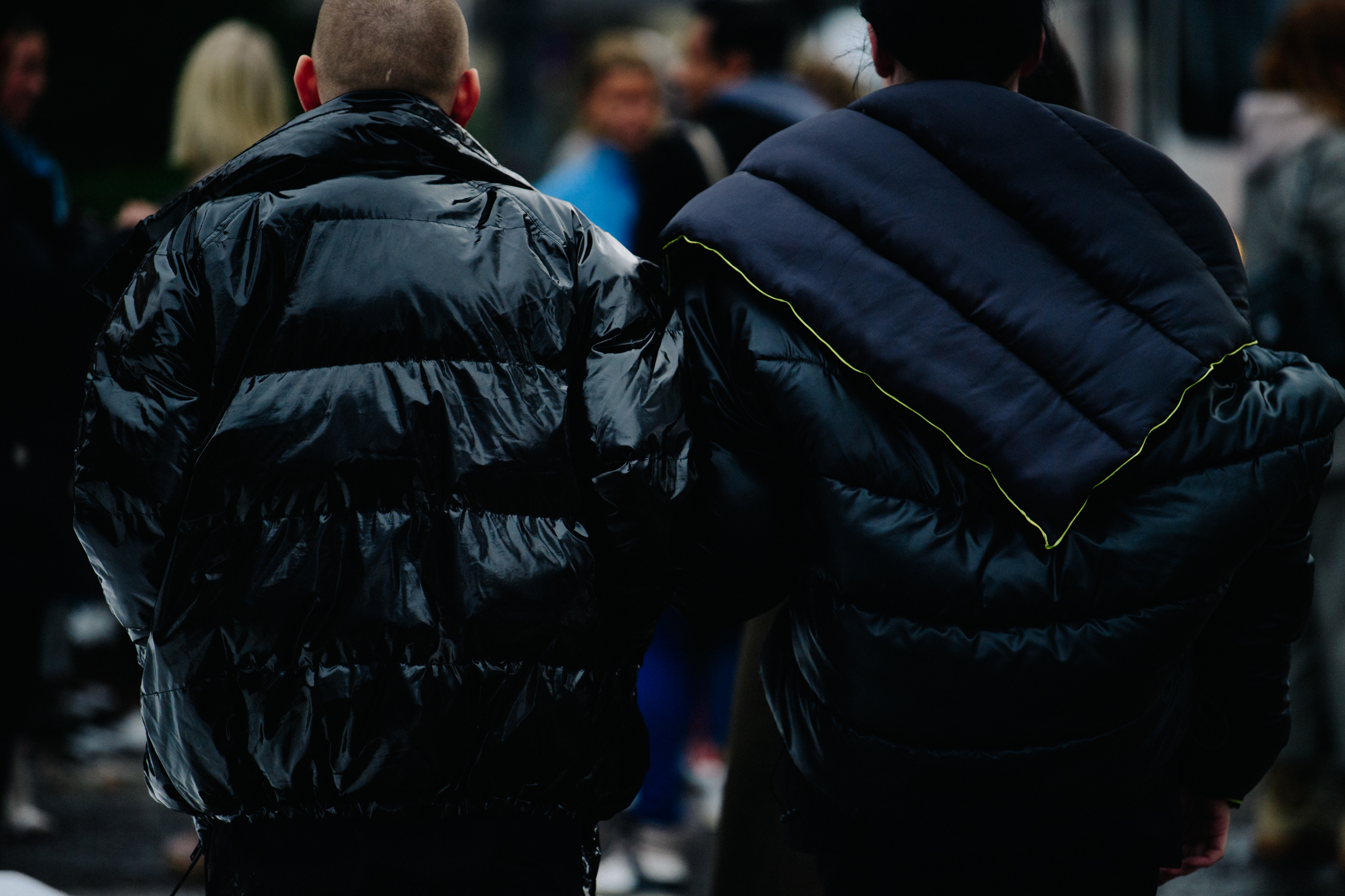 Norwegian couple wearing black coats