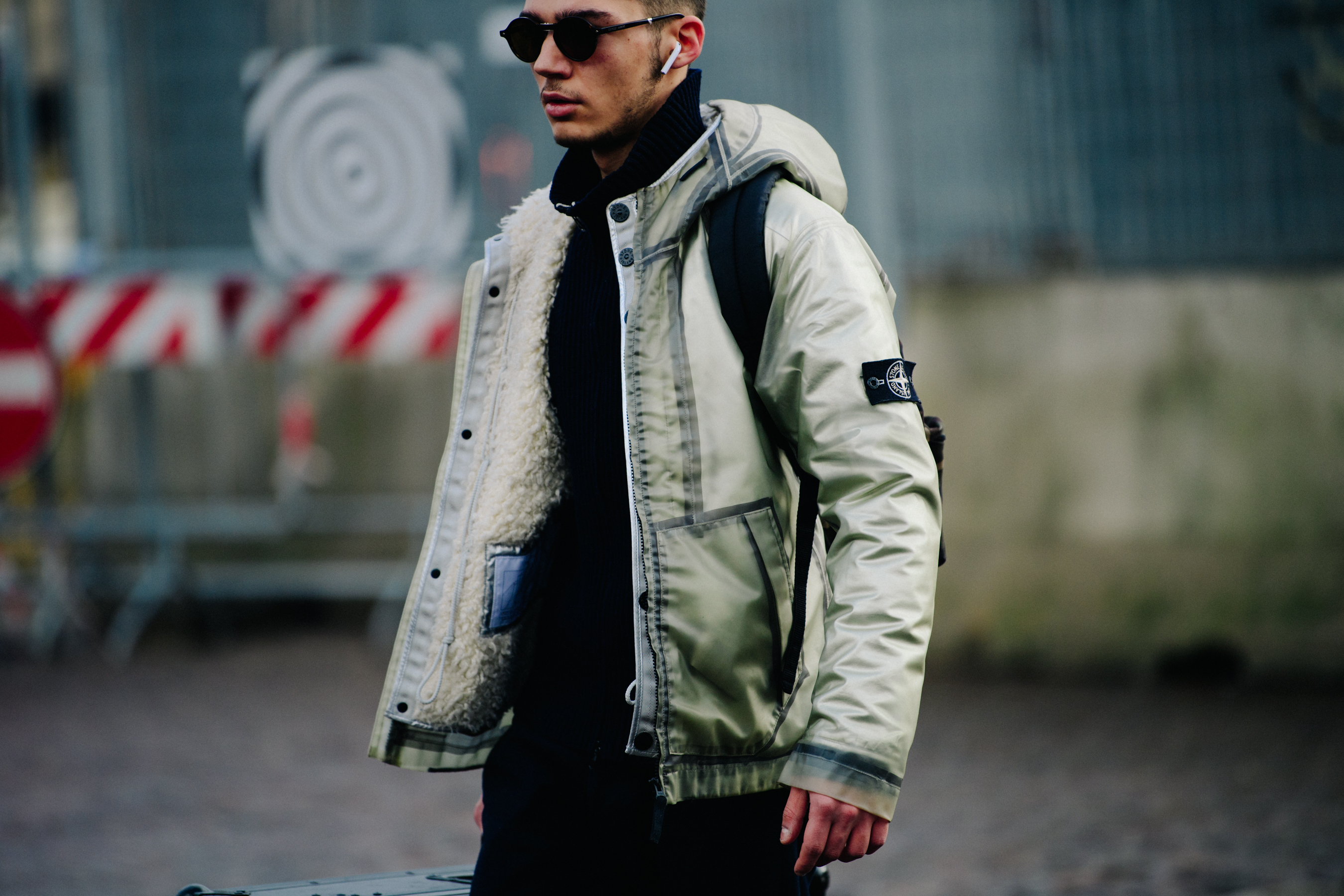 Man wearing Stone Island jacket