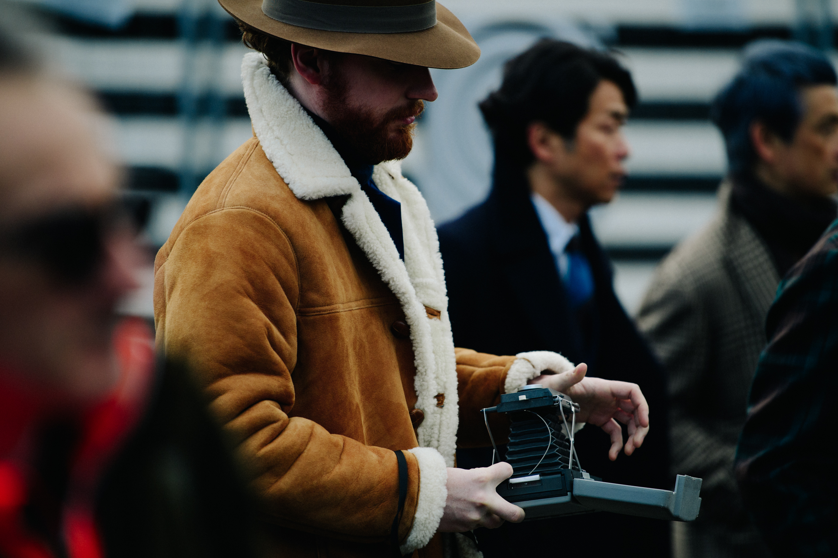Man with old film camera
