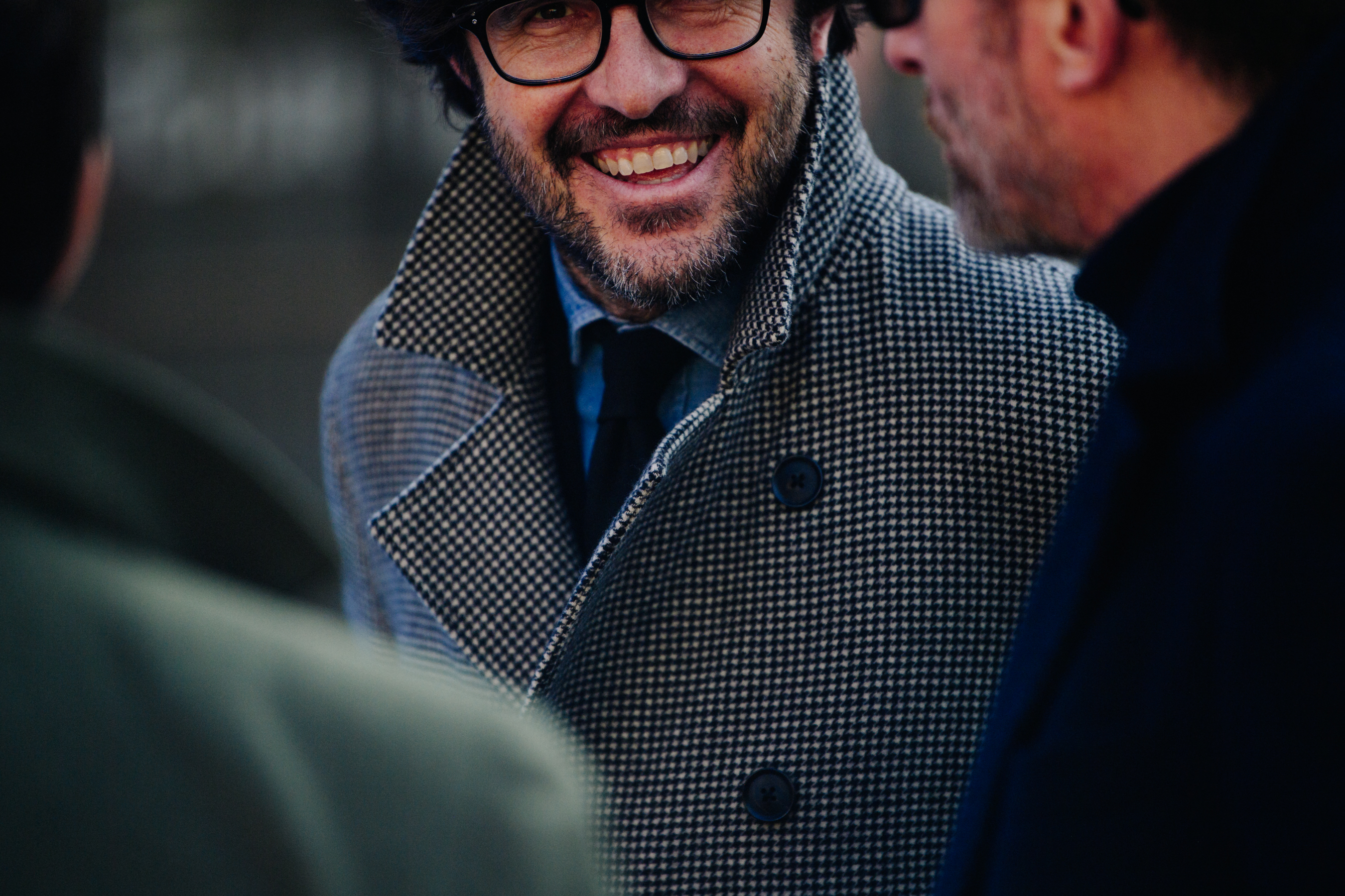 Man wearing Herringbone coat