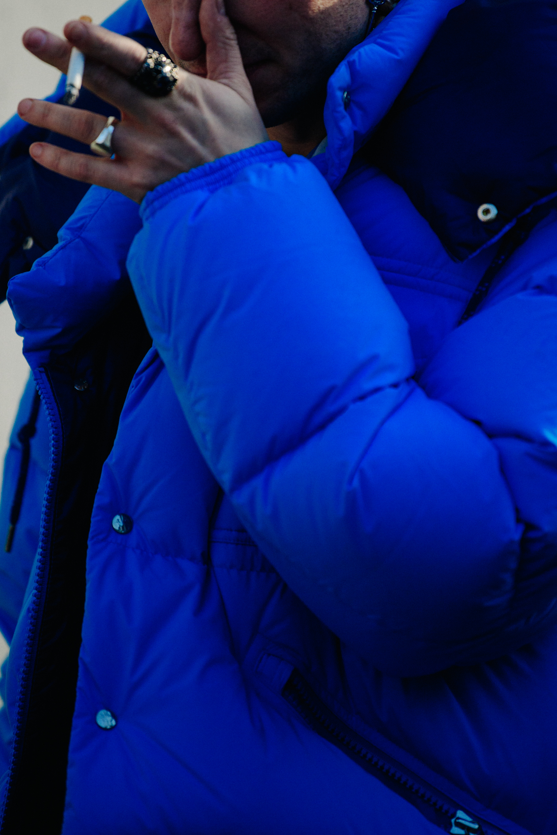 British editor wearing Moncler coat