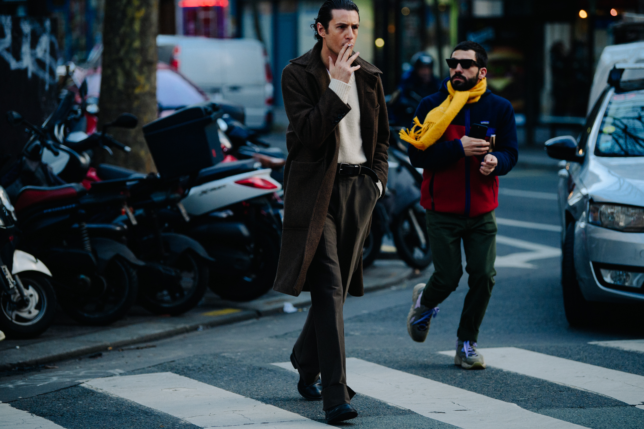 Italian man wearing brown suit