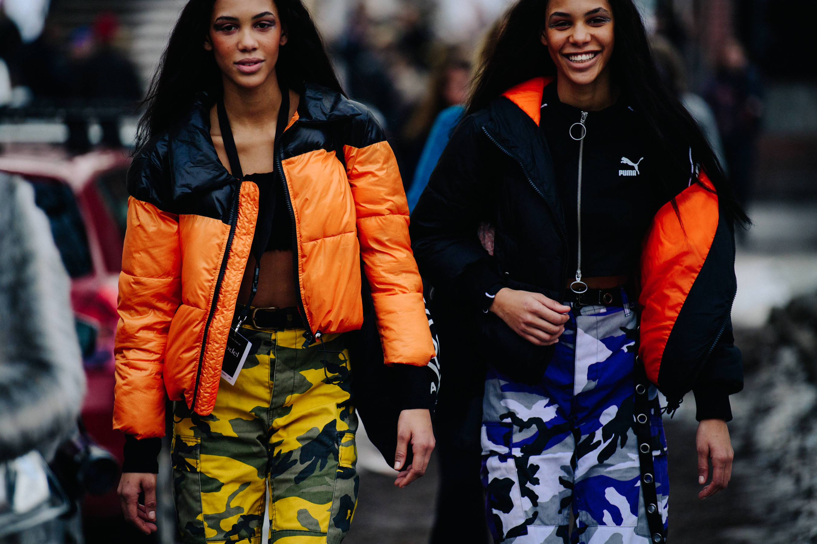 Norwegian models wearing orange after Iben show
