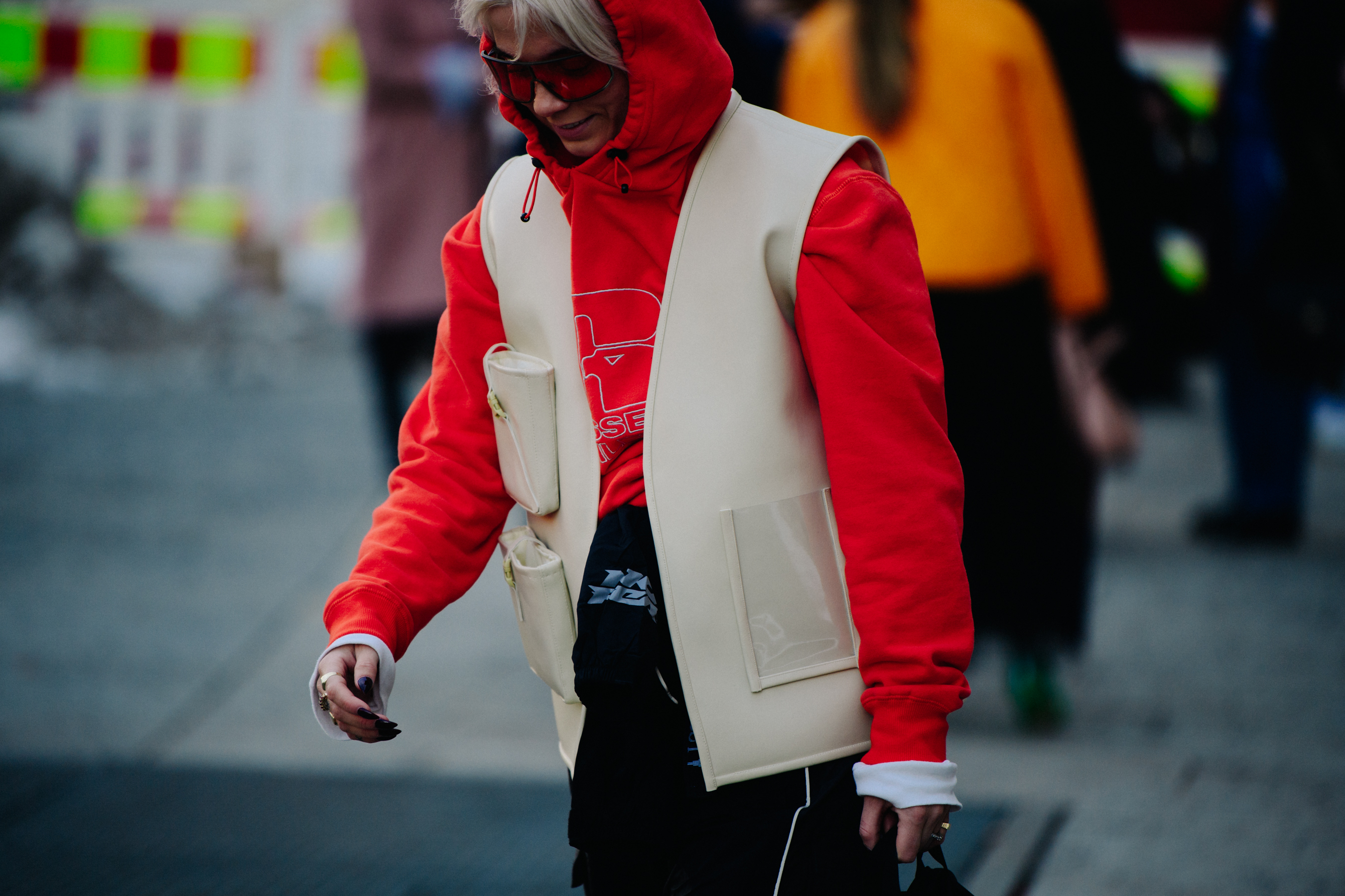 Norwegian blogger wearing orange hoody