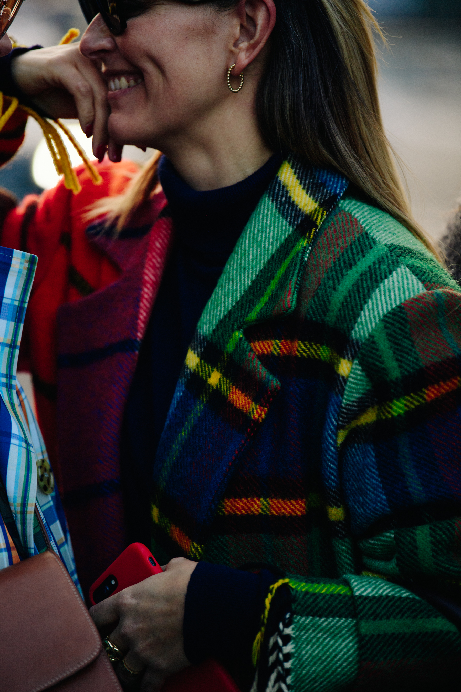 Norwegian blogger wearing colourful wool coat