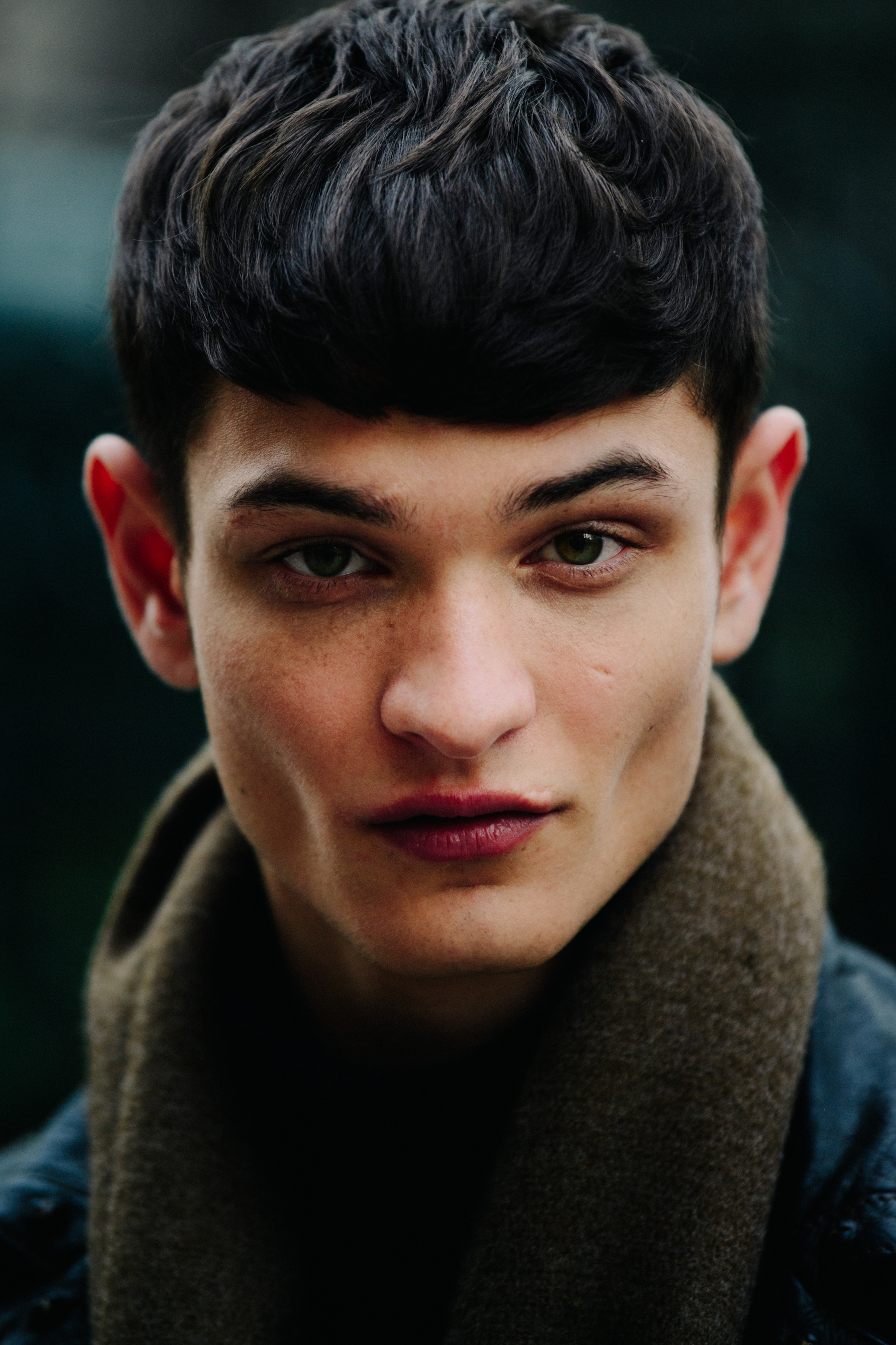 Portrait of British model with high cheekbones