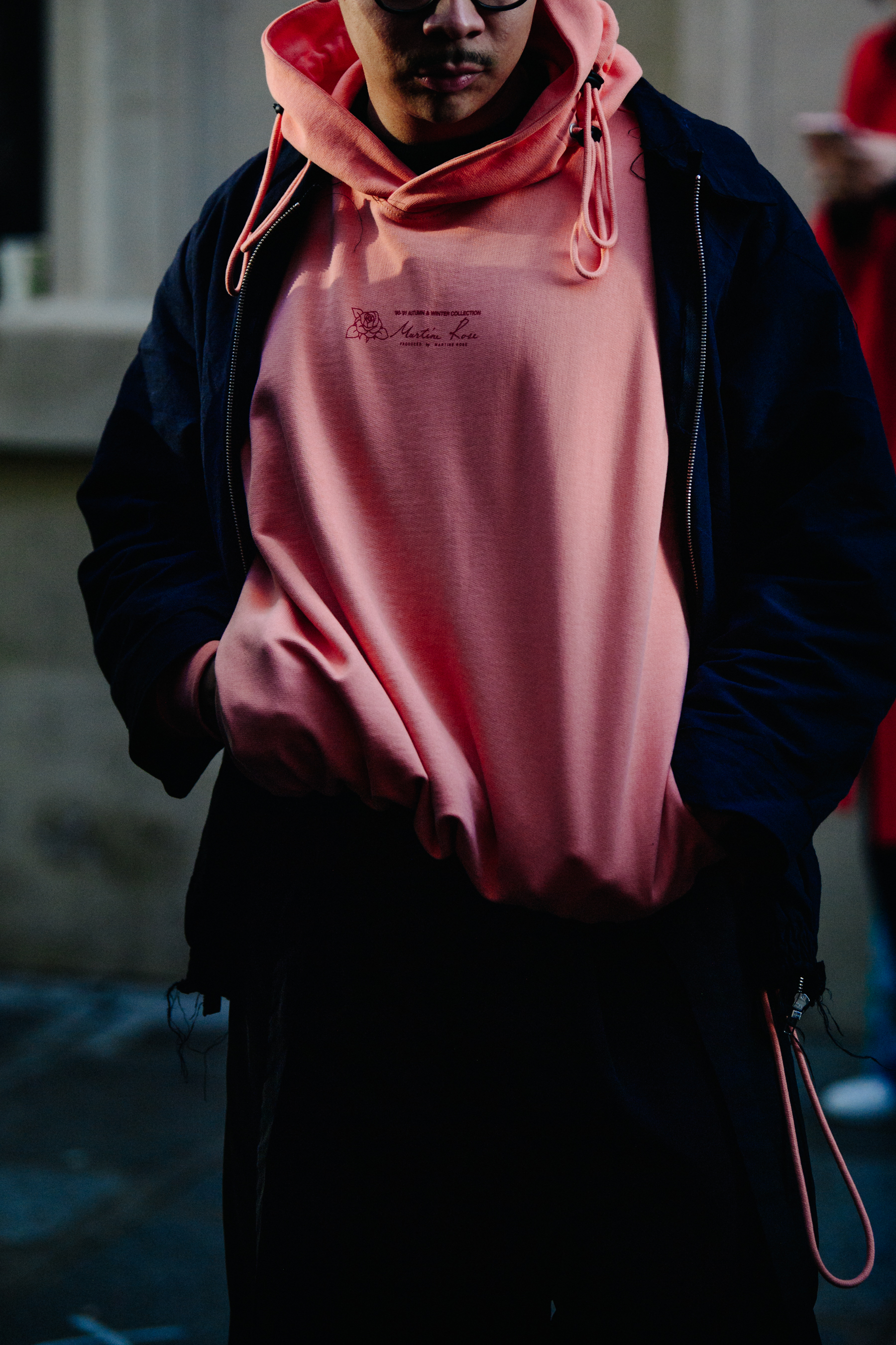 Man wearing Martine Rose hoodie