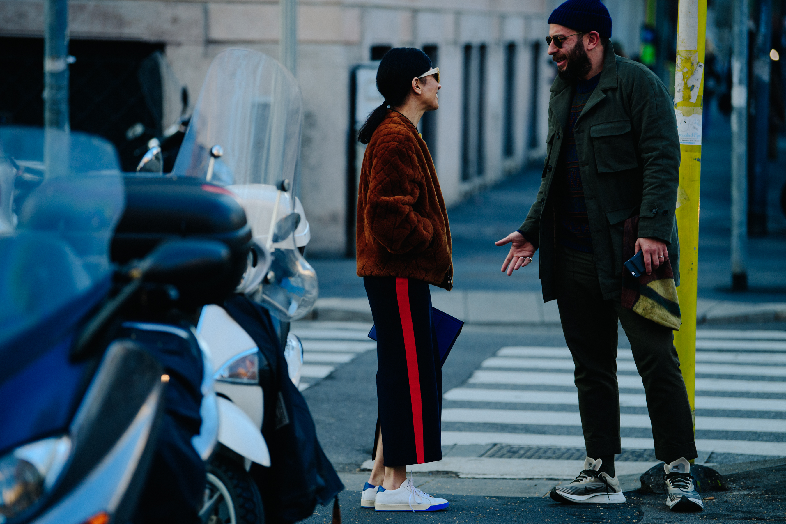 Couple wearing white sneakers