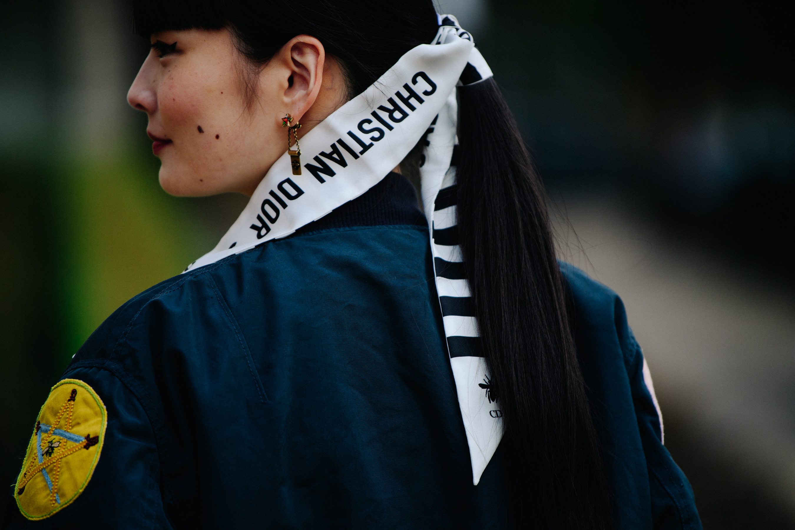 Asian model wearing Christian Dior headband