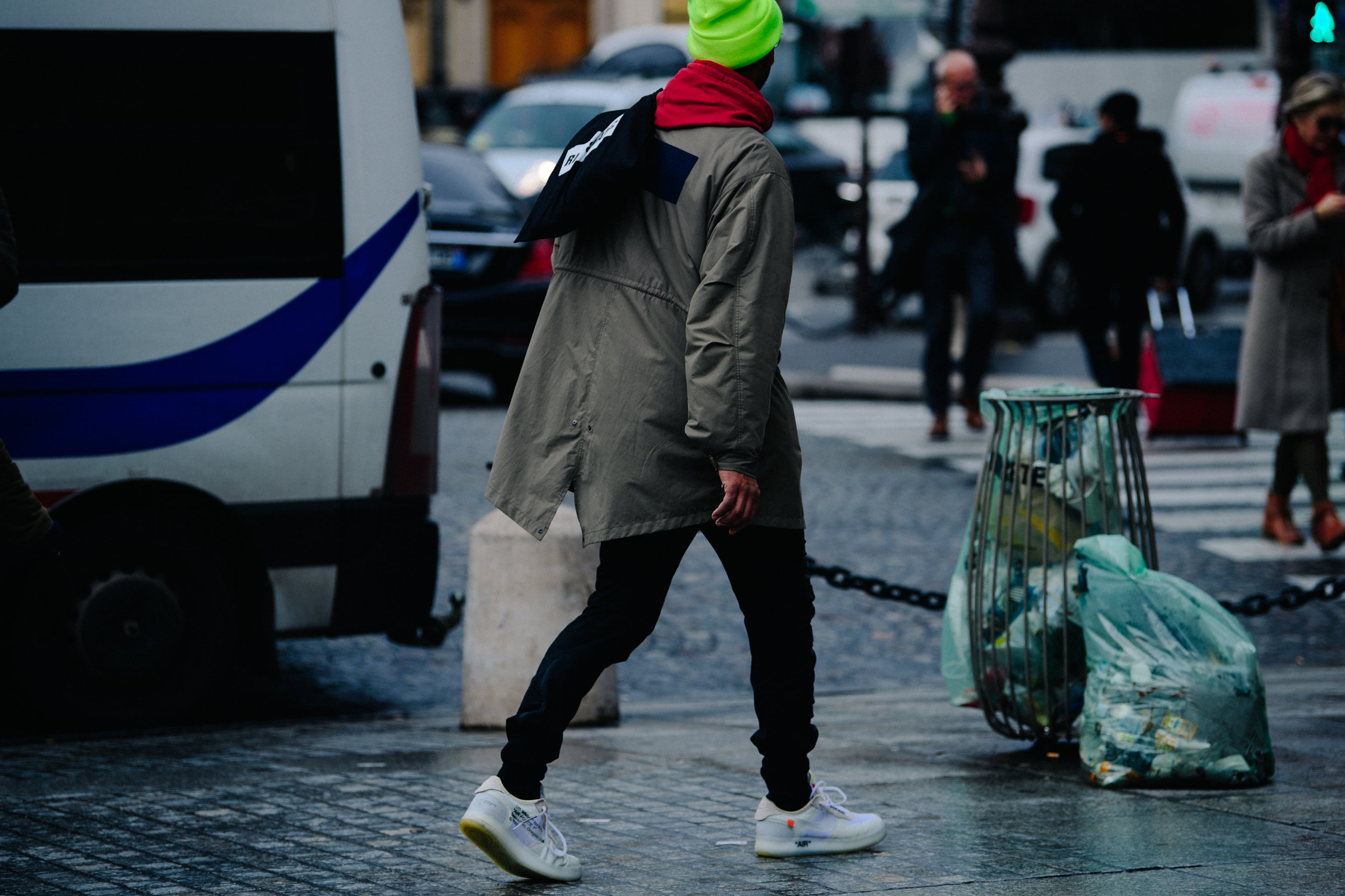 Man wearing Off-White x Nike shoes