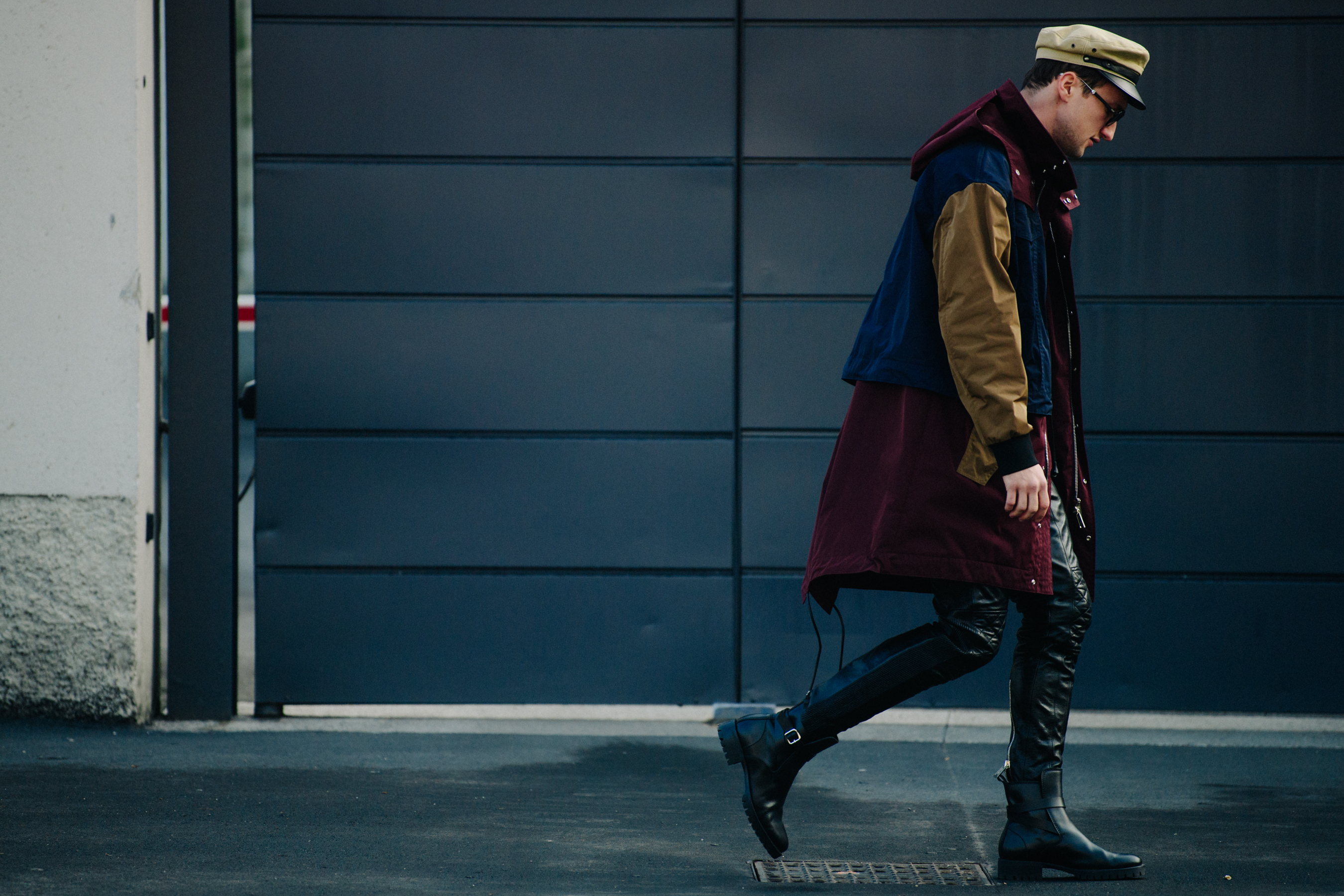 Man wearing leather pants and boots
