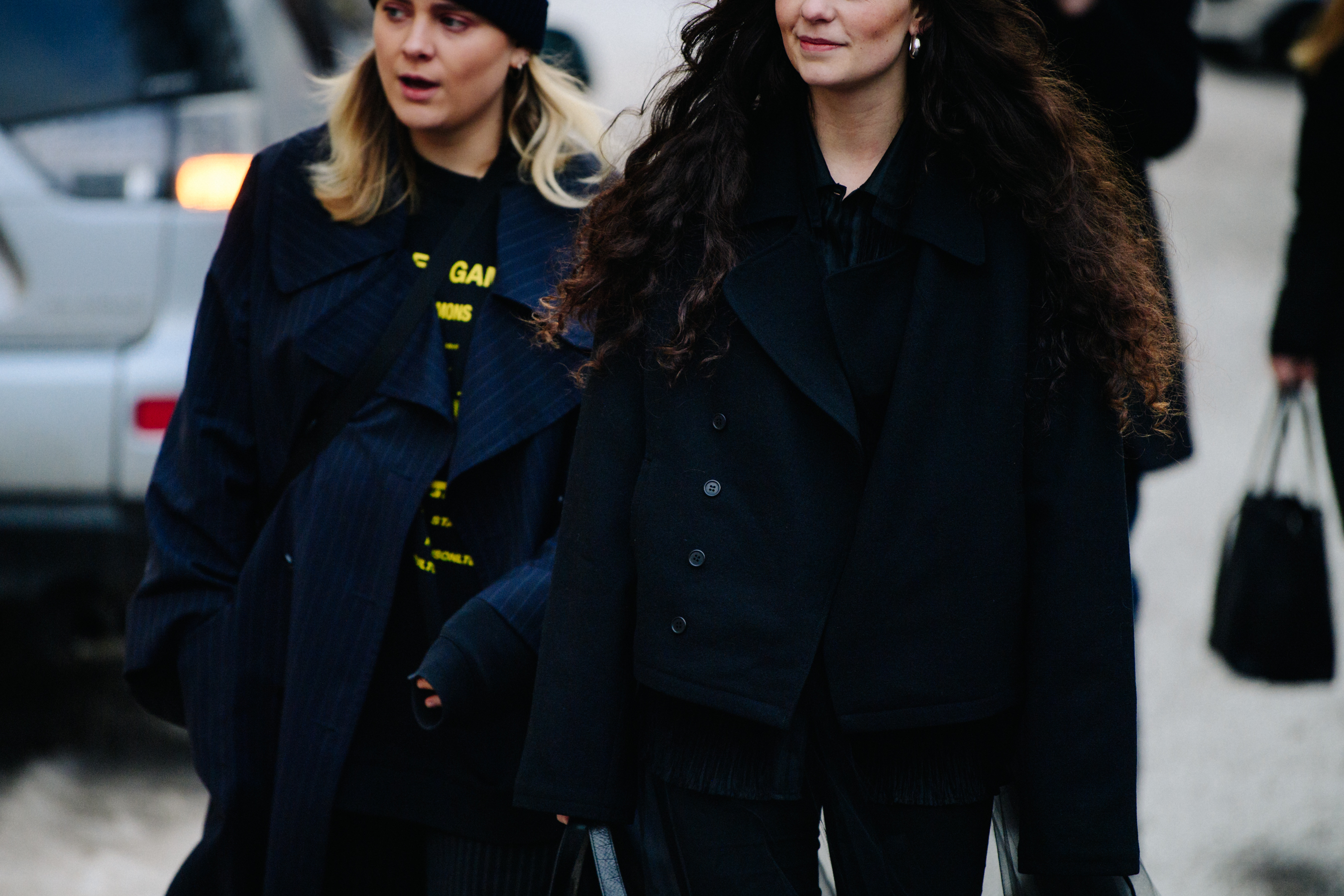 Two Norwegian women wearing dark coats