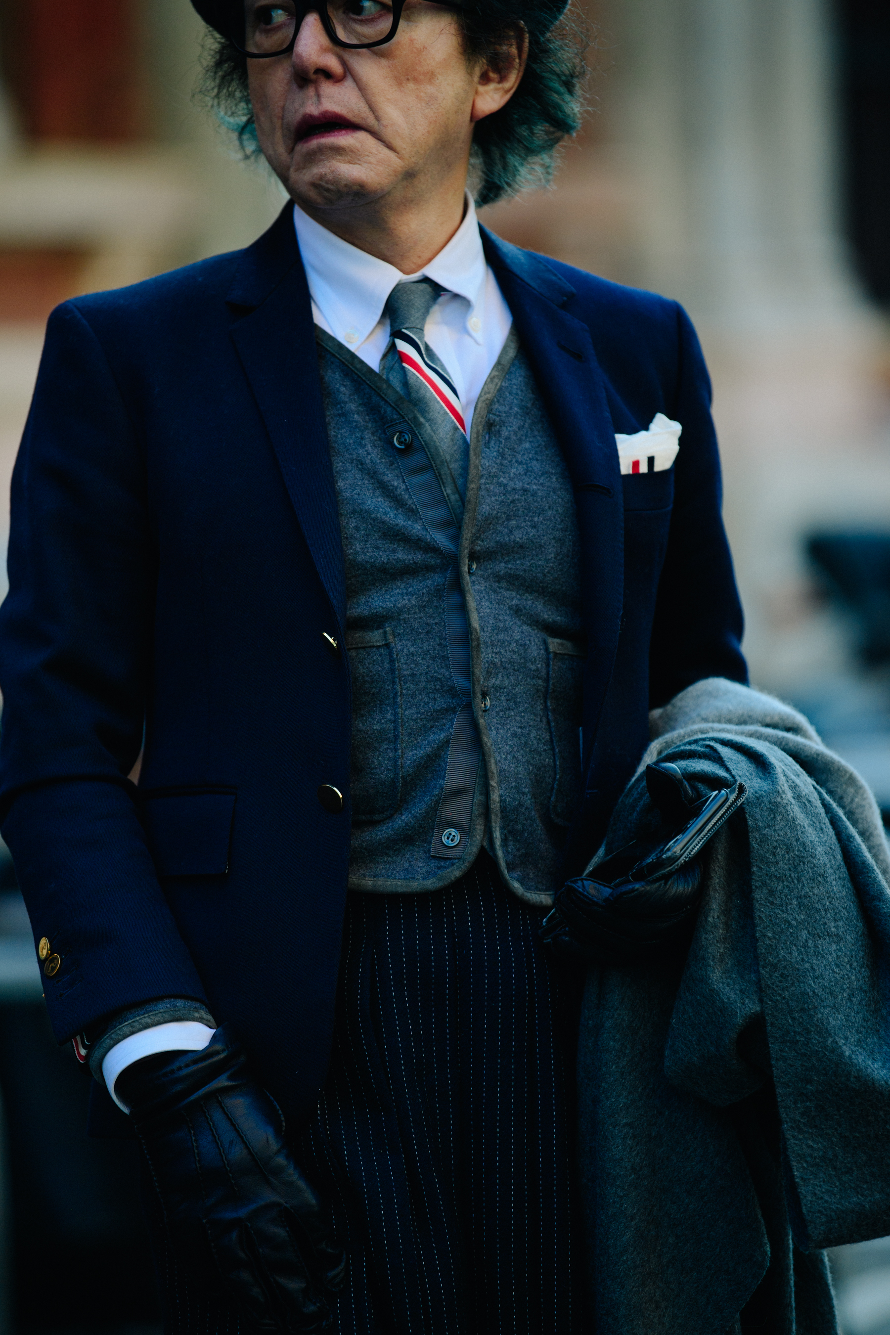 Man wearing Thom Browne suit