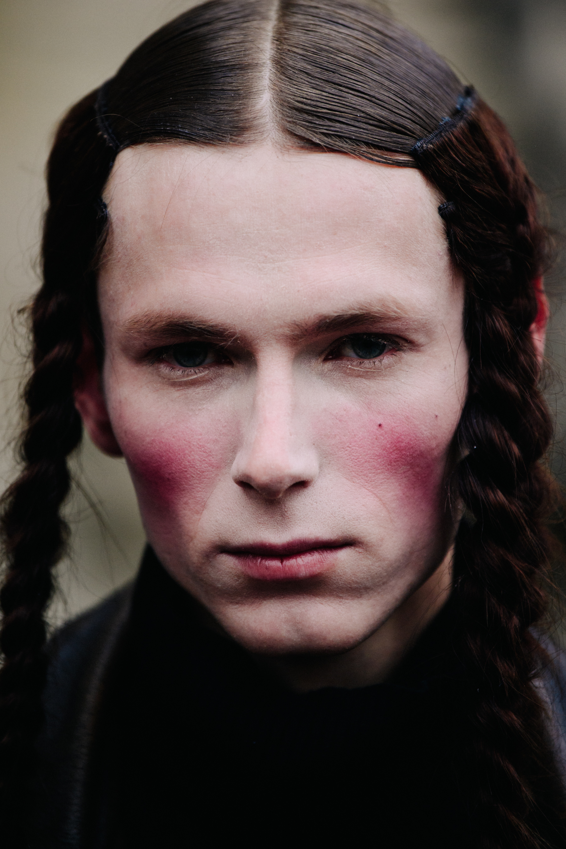 Portrait of model with cheek blush