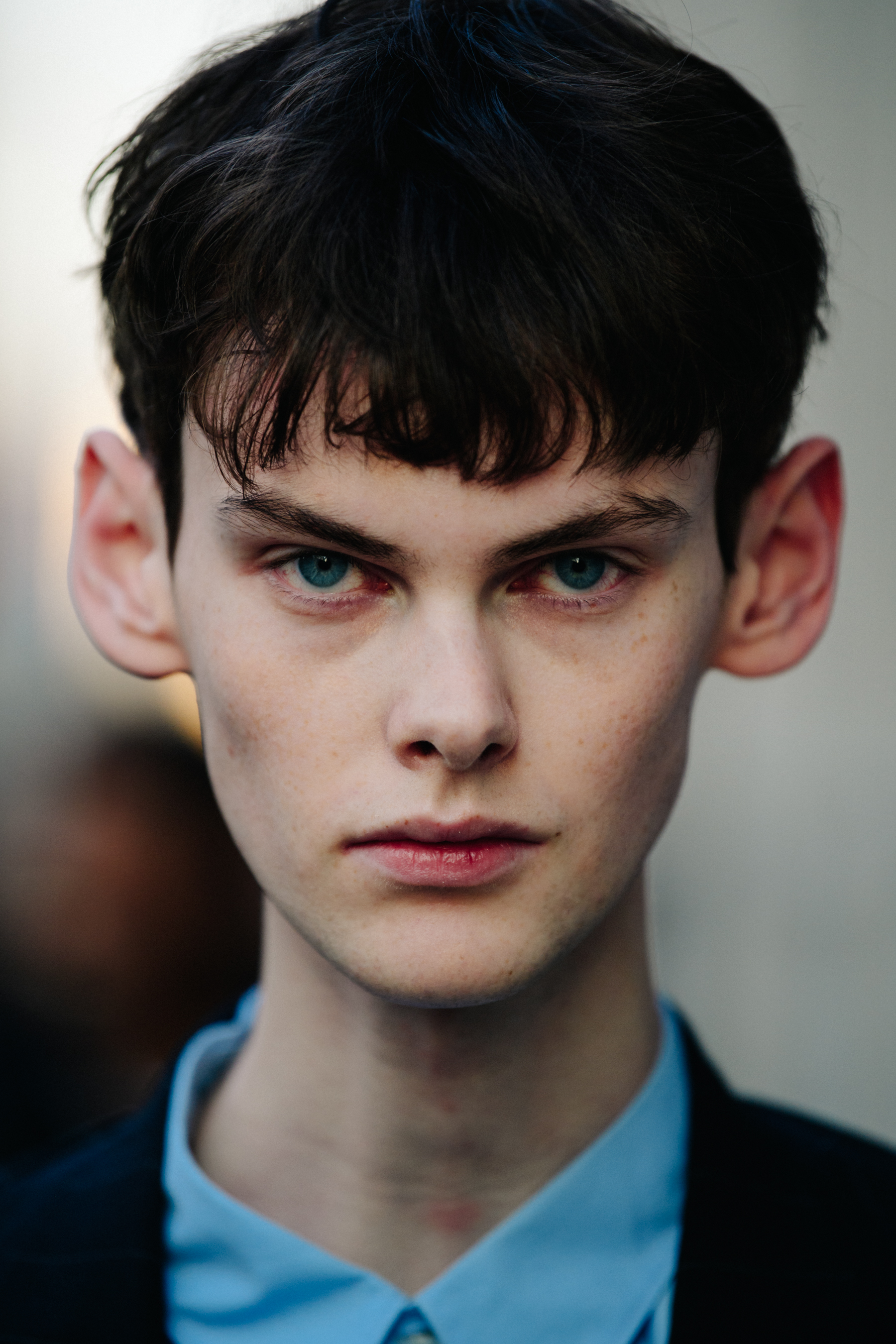 Portrait of model with blue eyes