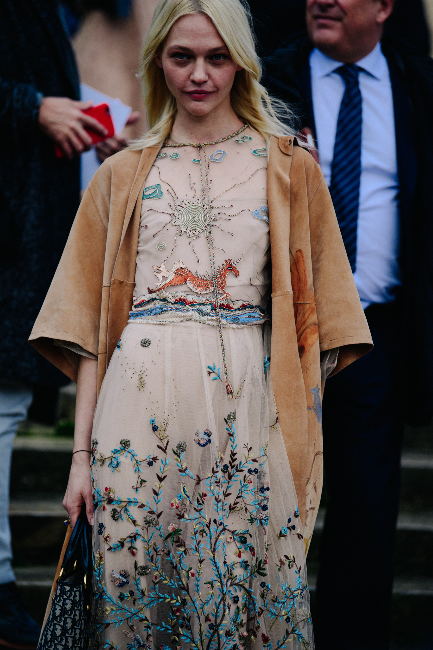 Model wearing Christian Dior dress
