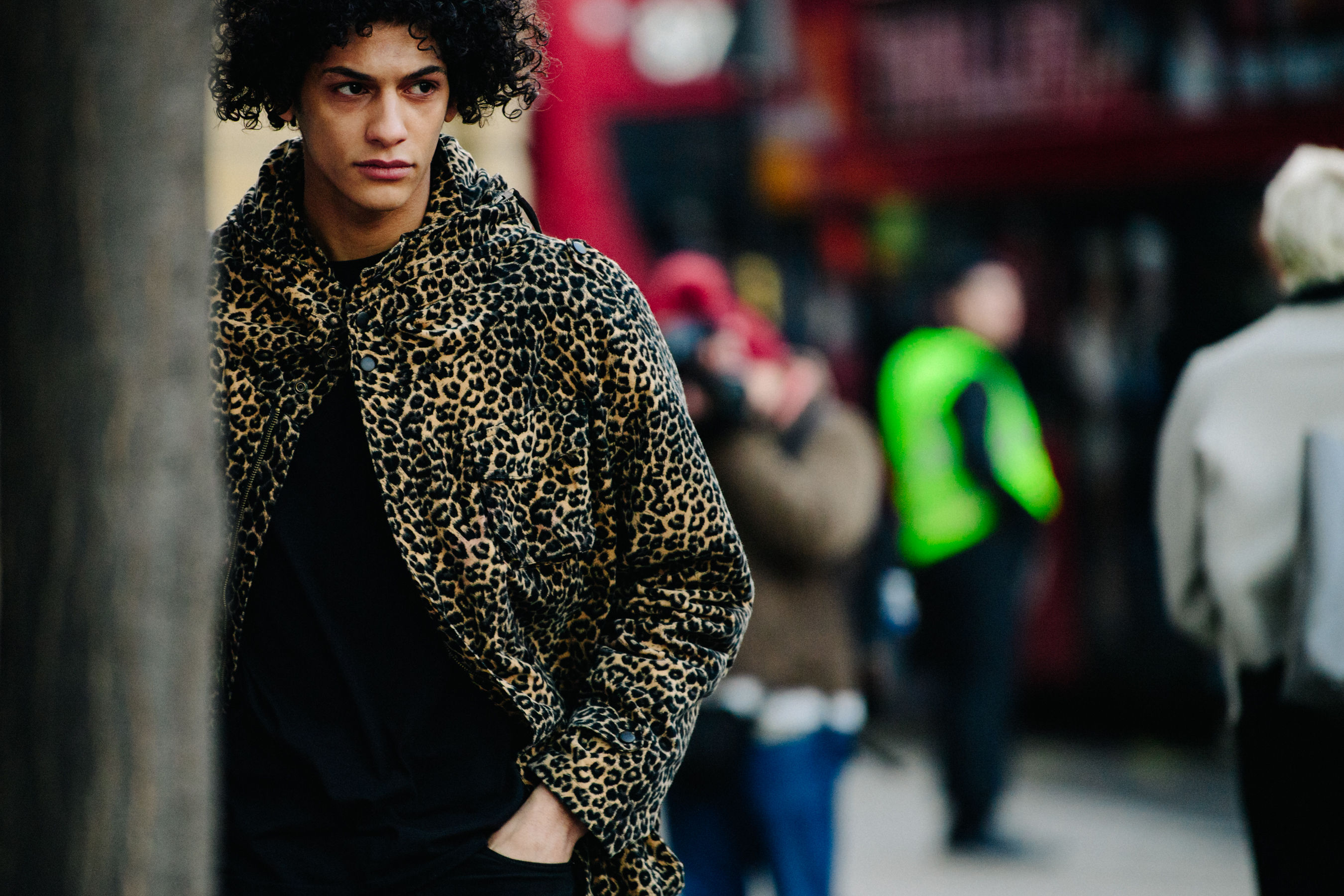 Australian musician wearing leopard print