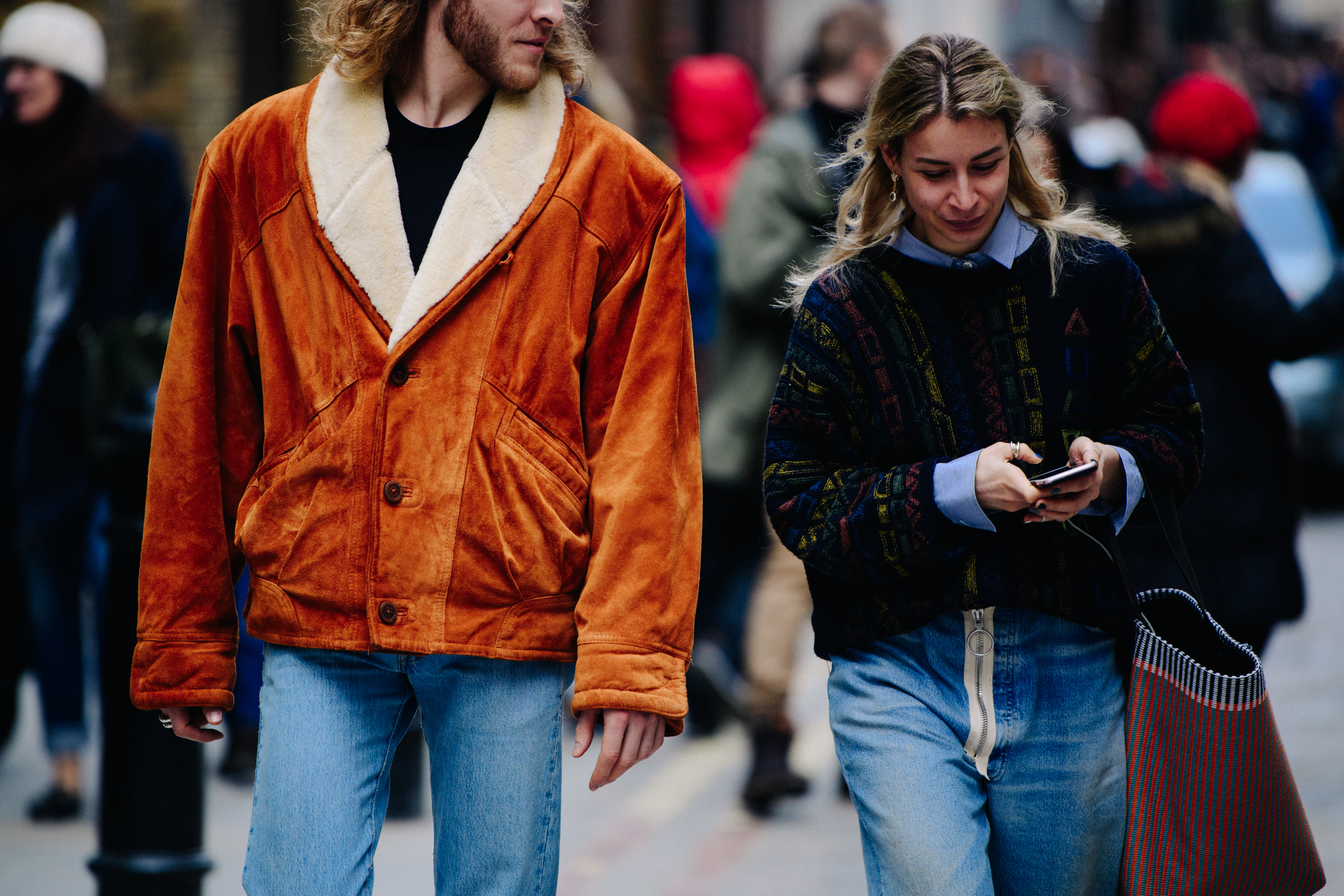 Norwegian couple wearing thick winter coats