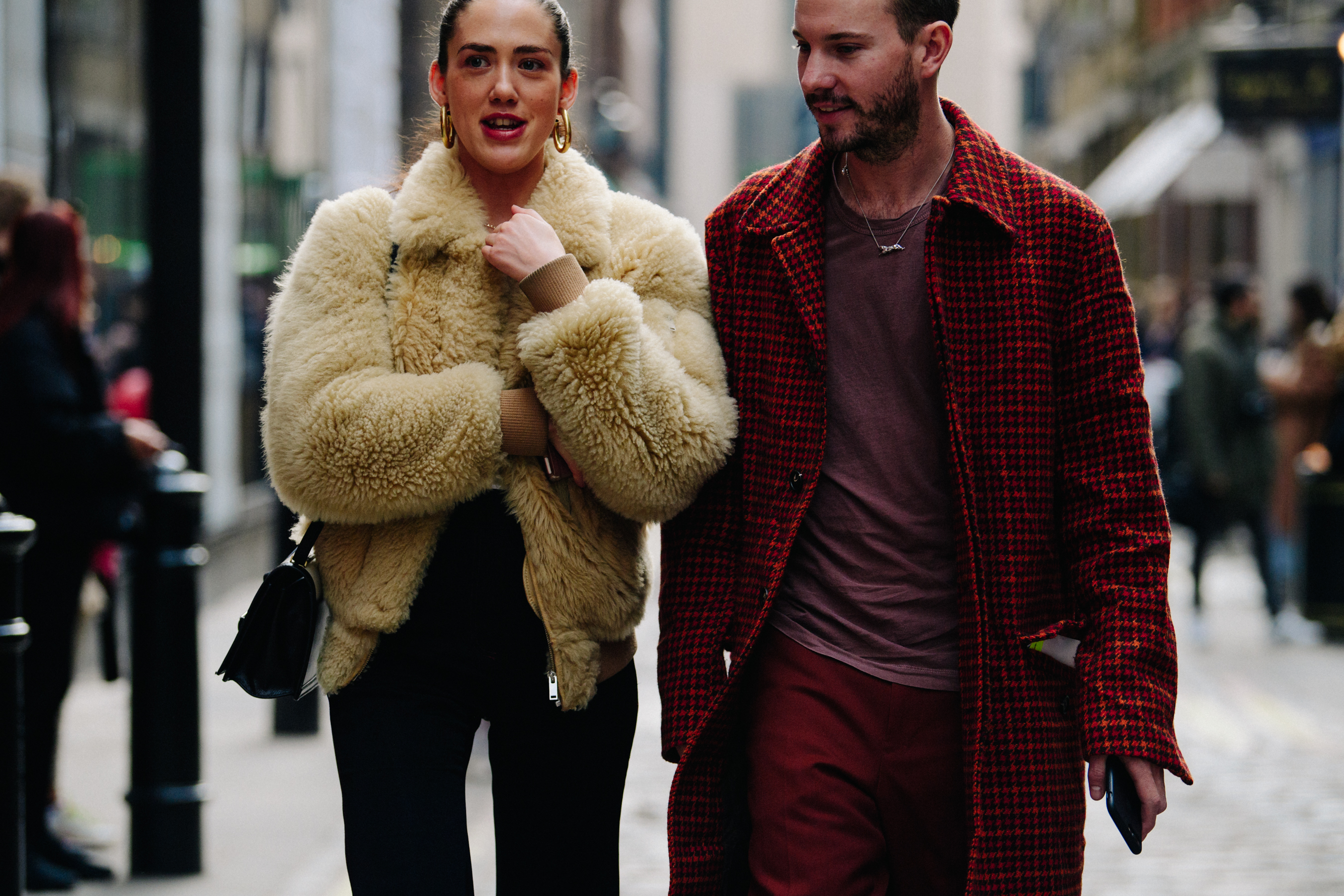 Couple wearing winter coats