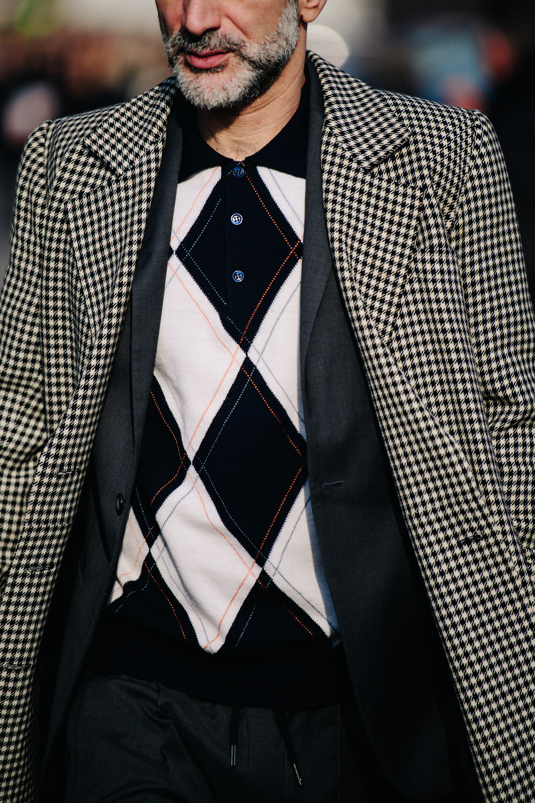 Man wearing polo jumper