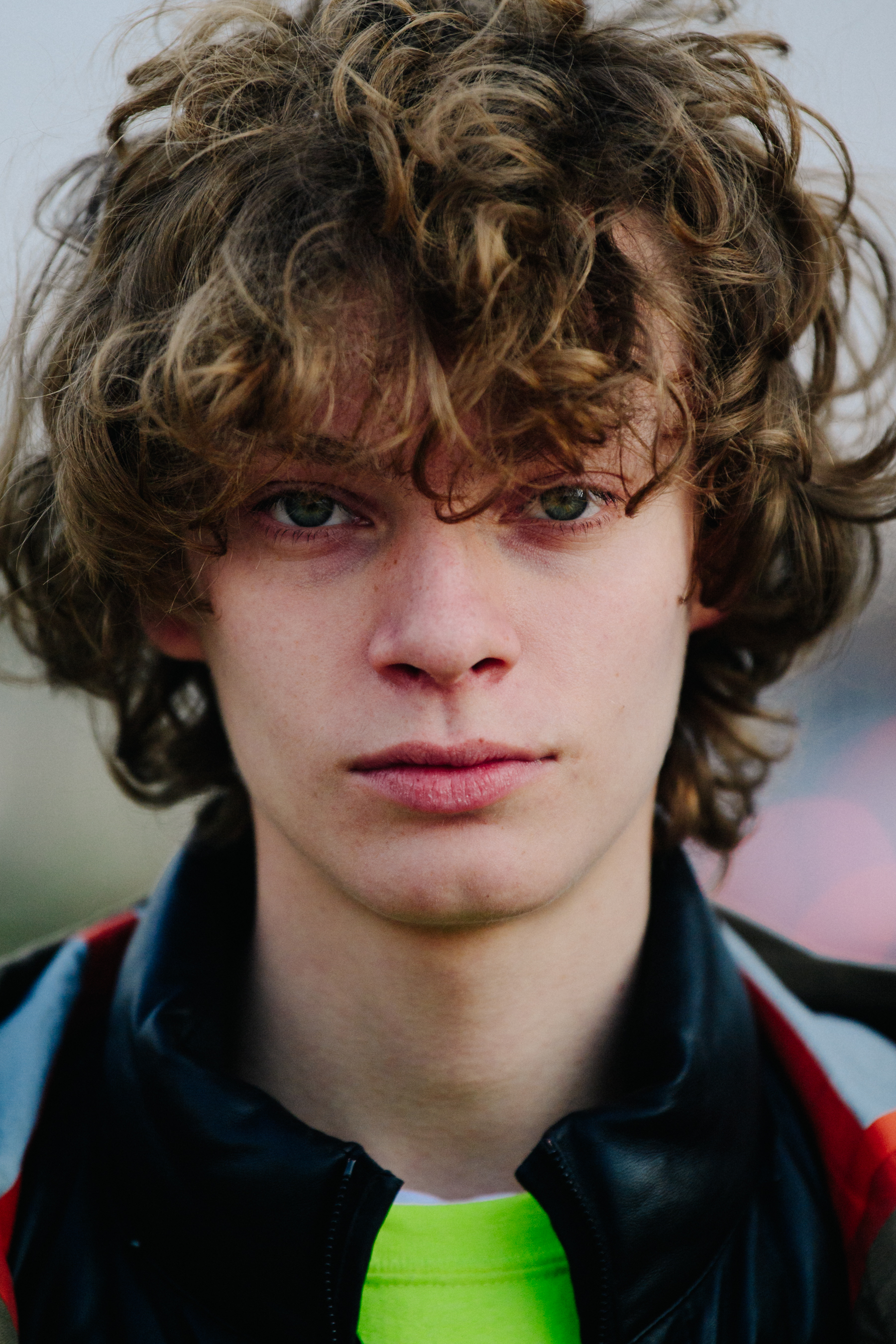 Portrait of male model with green eyes